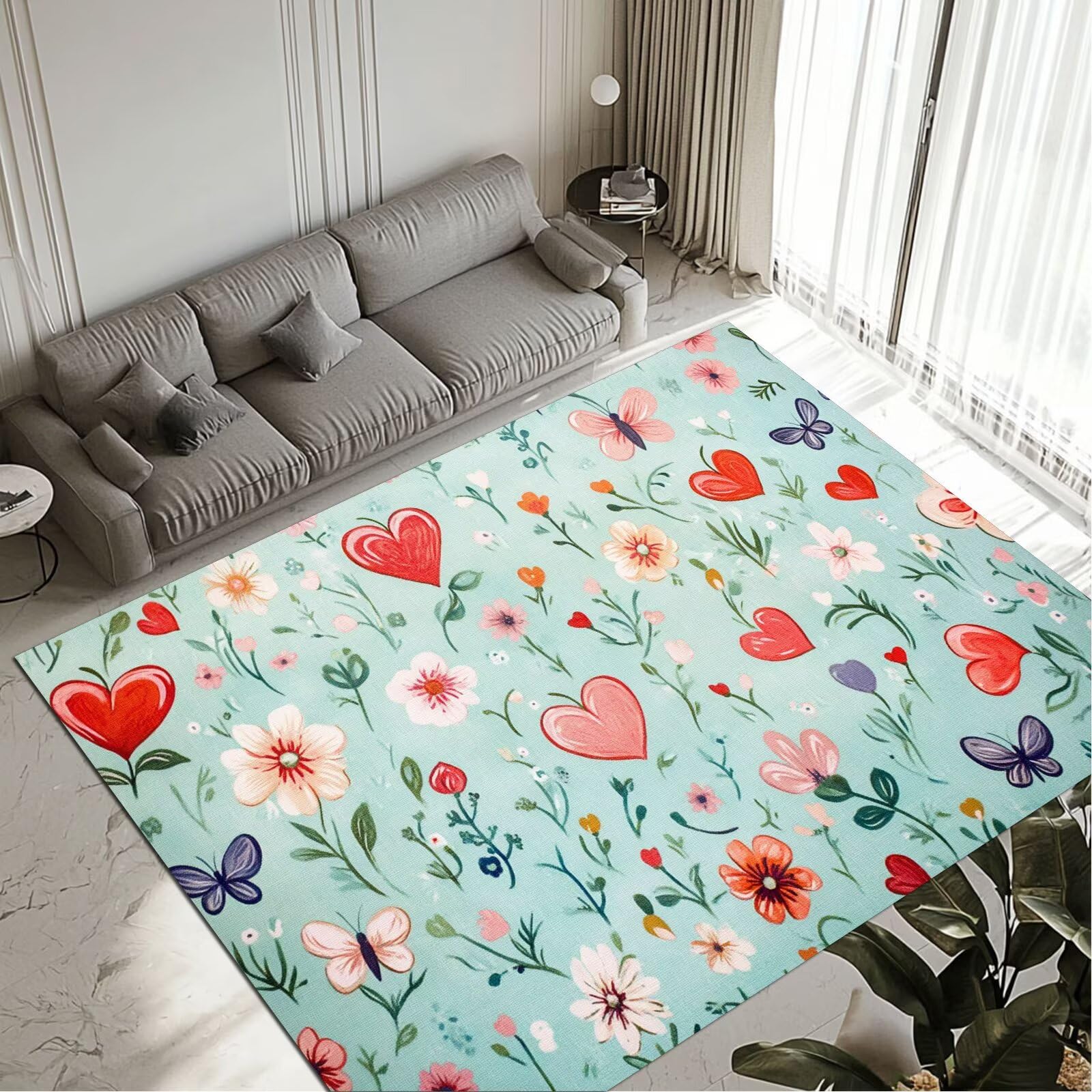 Tapis salon grand format idéal pour une salle à manger ou une entrée animée