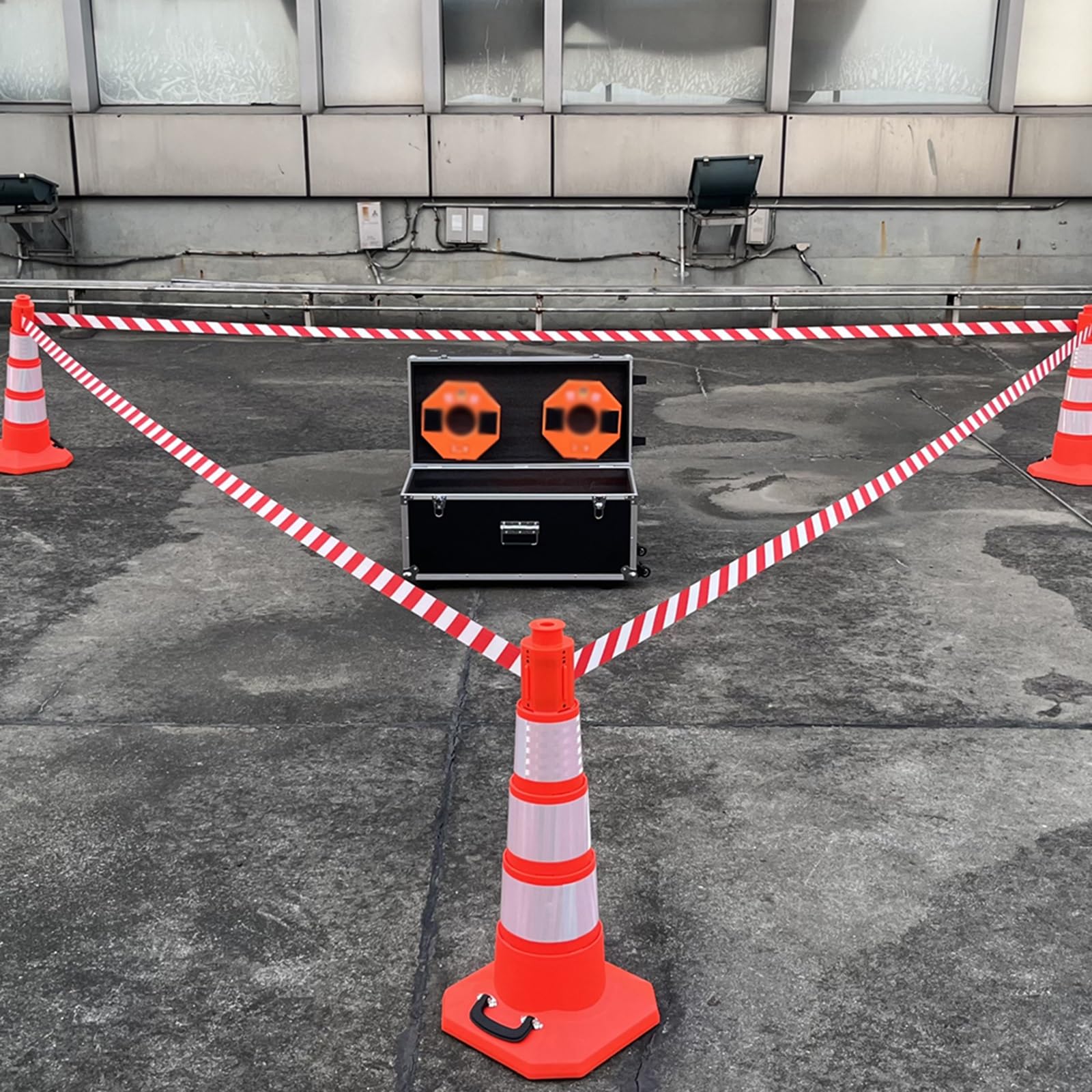 Conos Señalizacion, Conos de Advertencia Plegables, con Cinturón de Aislamiento, para Estacionamientos y Obras (2 Uds)