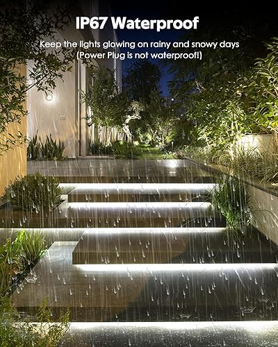 Miniatura 4 de COB - Tira de luces LED de 10 pies, 6000 K, luz diurna, color blanco, CA 110 V-120 V, cuerda de luces LED, resistente al agua, IP65 de alta