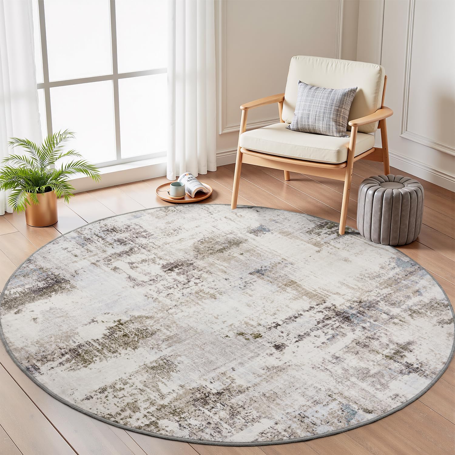Amazon.com: Engiw 6 ft Round Area Rugs for Living Room Rug Bedroom Dining Room Rugs Under Table ...