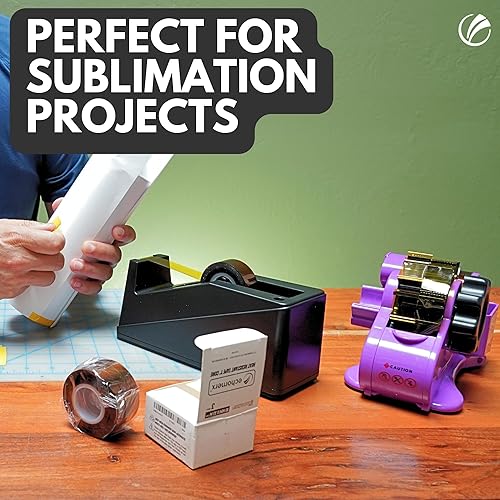 Miniatura 5 de Echomerx Dispensador de cinta térmica original, cinta resistente al calor precortada, con una sola mano, cinta adhesiva de sublimación sin esfuerzo