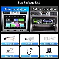 Vista 7 de Rimoody Estéreo de automóvil de 10.1 pulgadas de un solo DIN, pantalla táctil desmontable con Apple CarPlay y Android Auto, cámara de respaldo