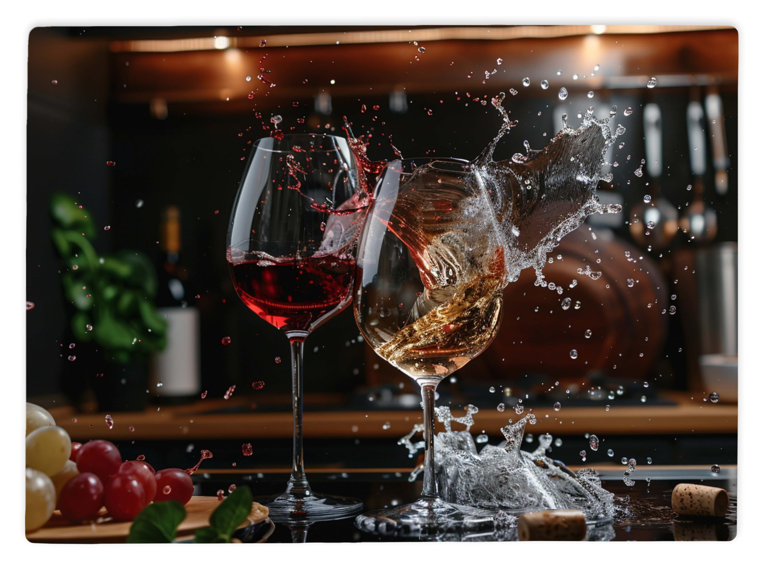 Shopagift Wine Glasses Splash Glass Chopping Board Large Kitchen Worktop Saver 39cm x 28cm