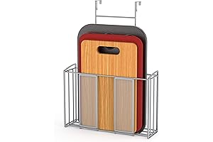 Simple Houseware Over Cabinet Door Organizer for Kitchens, Bathrooms, and More-No Tools or Nails Required