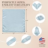Vista 295 de Ultimate Textile -1 docena - Reversible Shantung Satin - Majestic - Servilletas de tela Majestic de 17 x 17 pulgadas color azul pizarra