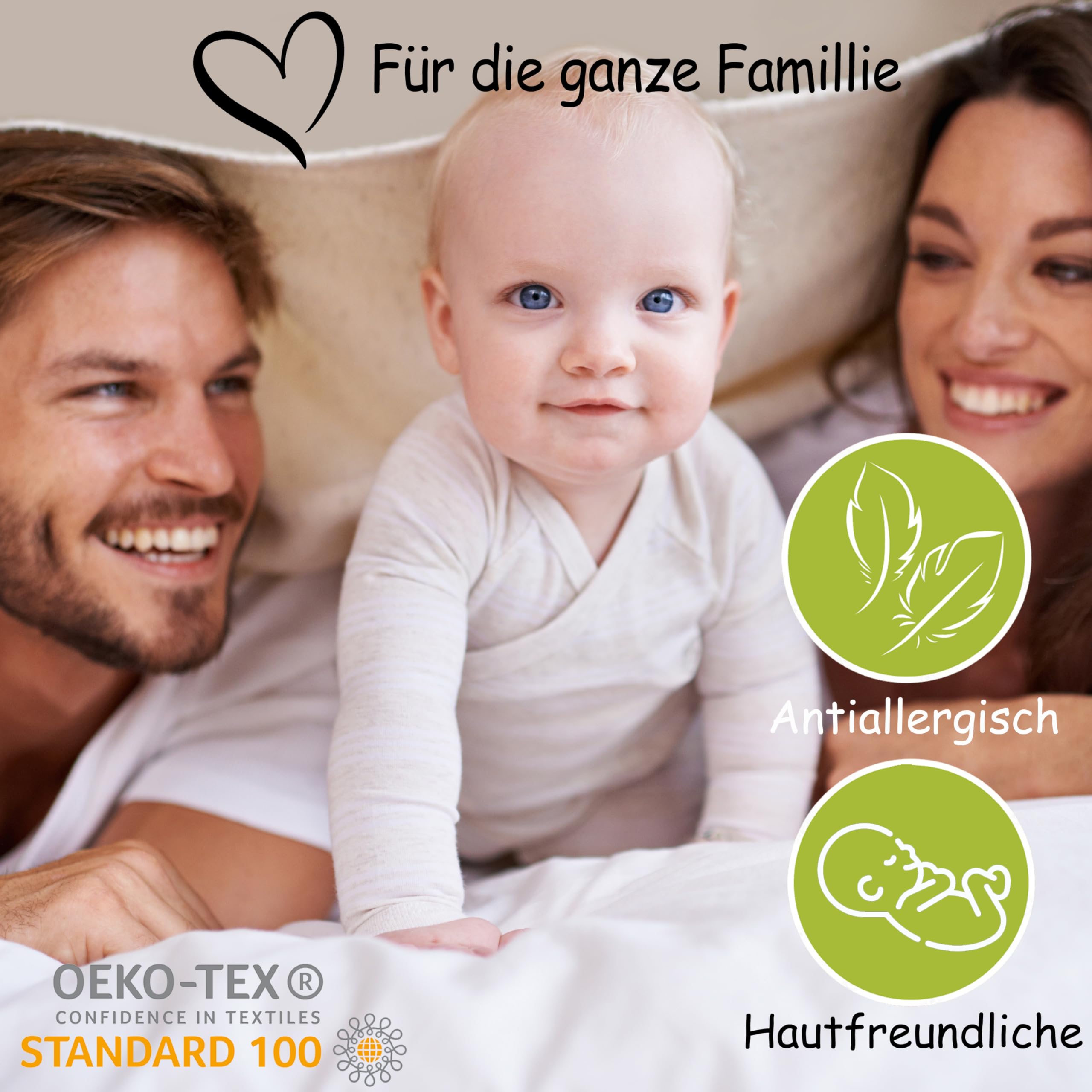 PinkZebra Federa per cuscino 80x80 cm 100% cotone Ecotex Standard 100 con chiusura lampo