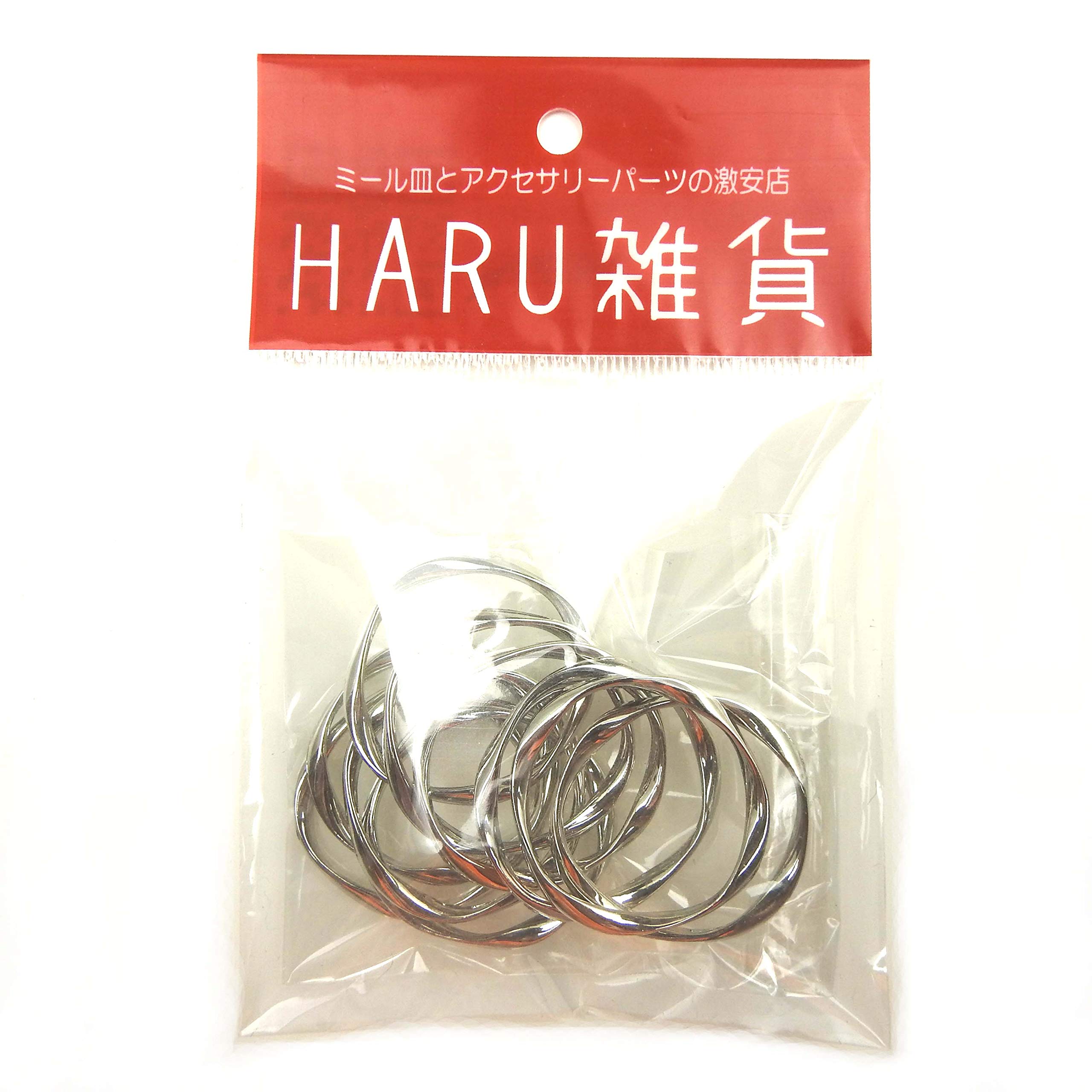 健康アクセサリー haru Amazon | HARU雑貨 ひねり変形リングパーツ 32mm 10個セット 金