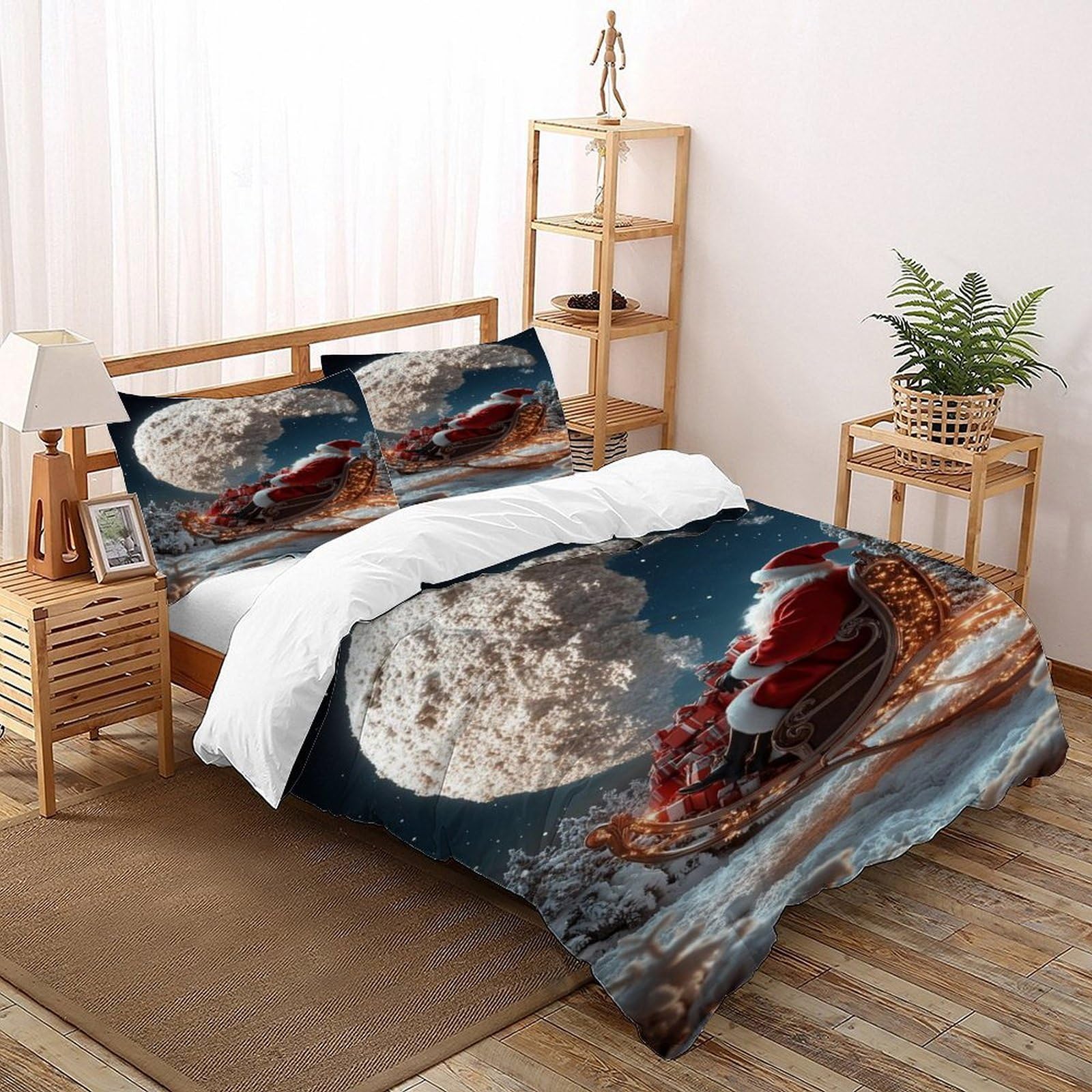 Housse de couette Noël 200x200 pour chambre adulte festive