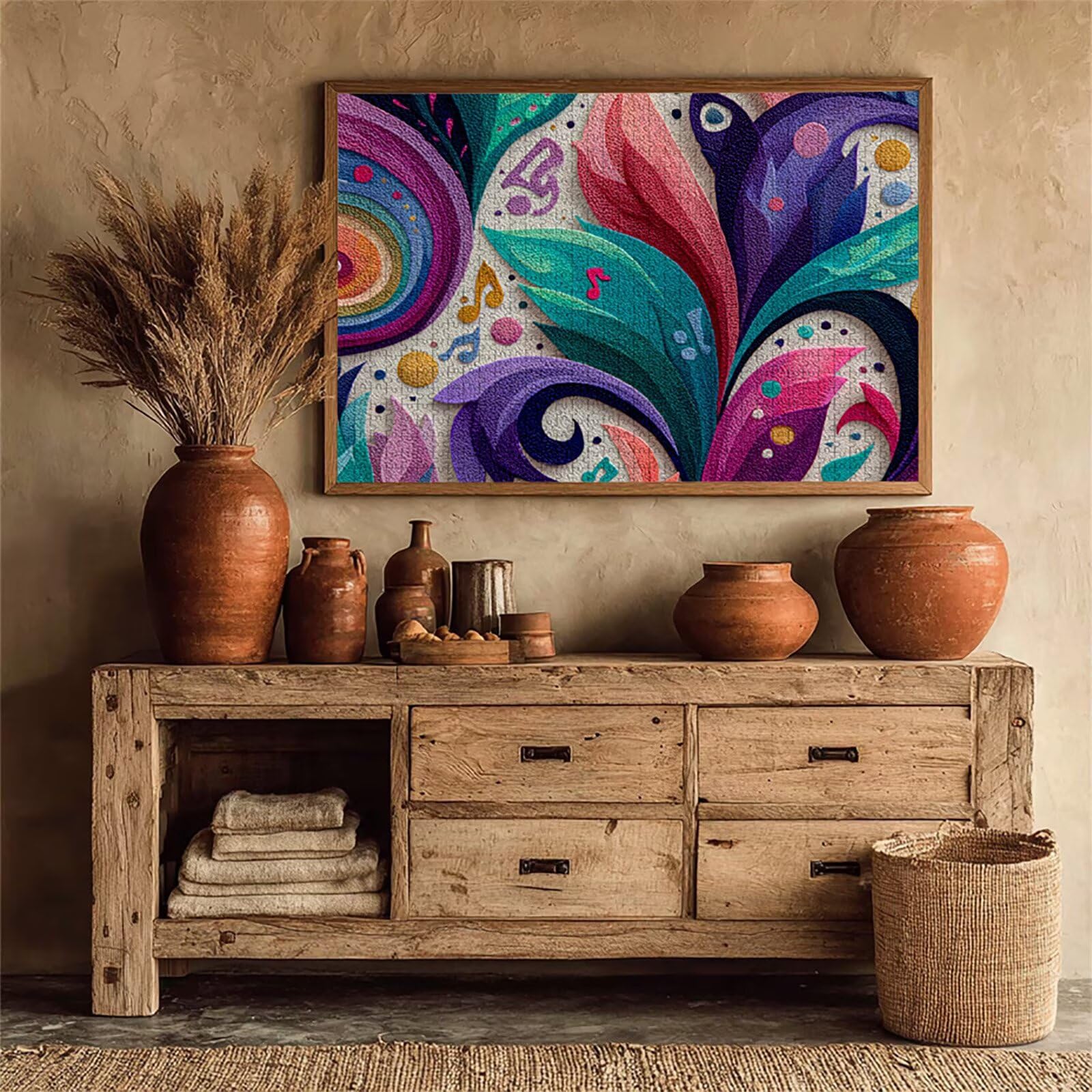 Puzzle 3000 elementów dla dorosłych abstrakcyjne, drewniane puzzle 122 x 81 cm, dla mężczyzn kobiet starszych seniorów, części ściśle do siebie pasują, dekompresja, dekoracja ścienna, prezenty dla