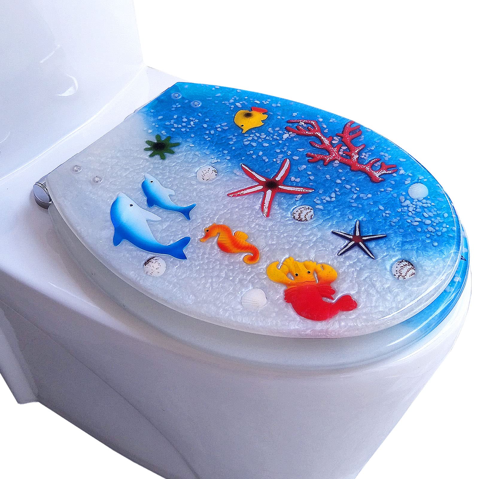 Quiet-Close Grip-Tight Bumpers, Quick-Release Hinges, Quick-Attach Hardware, Universal fit, Adjustable, Lightweight, Durable, Portable, User-Friendly, Compact, Round, Toilet, seat, slam