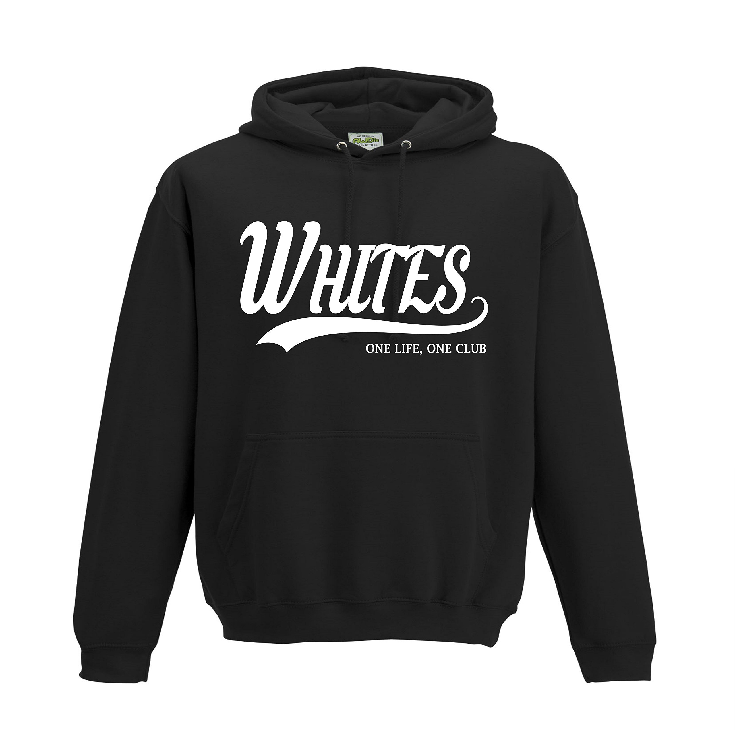 All About The Print Men's Jet Black Salisbury Whites Football Gift - Hoodie One Life One Club Top Jumper Sweatshirt Fc Present Fh111 (Adult Xxl, )
