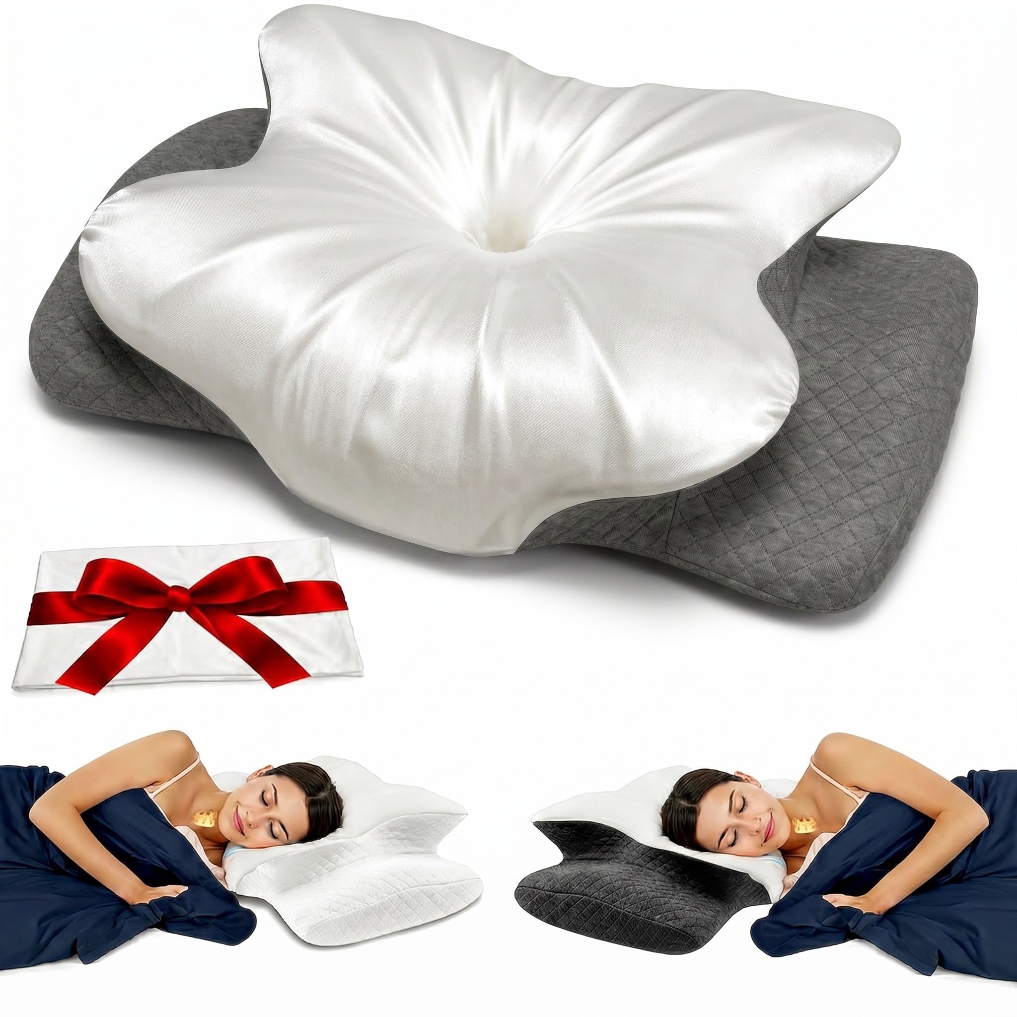 NOCTARA Cervical Pillow for Neck Pain Relief – Includes Extra