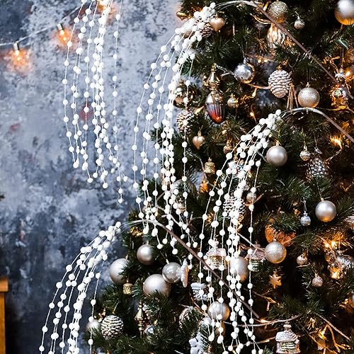 Miniatura 8 de Juego de 6 palos de Navidad con purpurina artificial ramitas decorativas ramas con purpurina púas de bayas para árbol de Navidad coronas guirnaldas