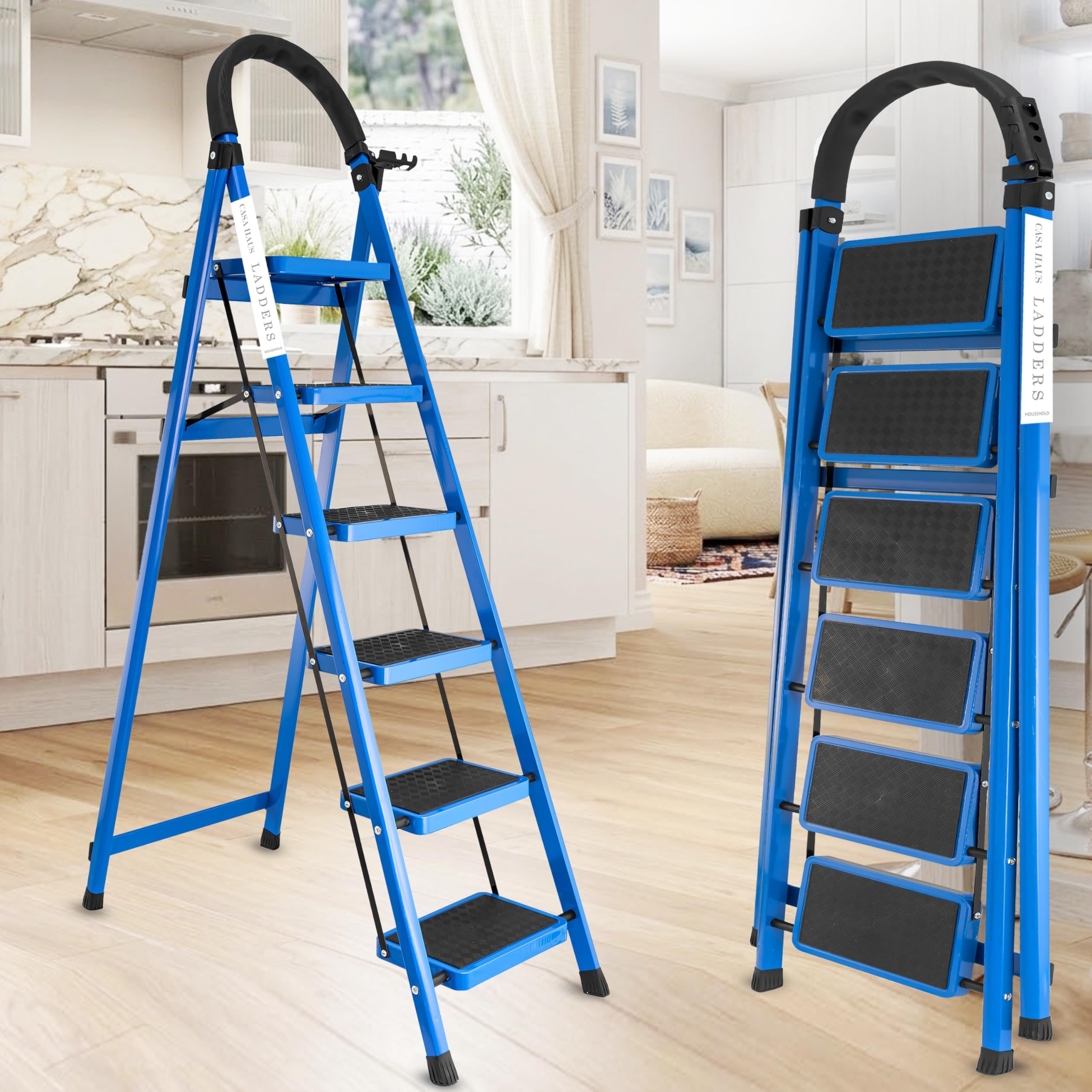 Casa Haus 6 Step Ladder - Heavy Duty & Foldable -15