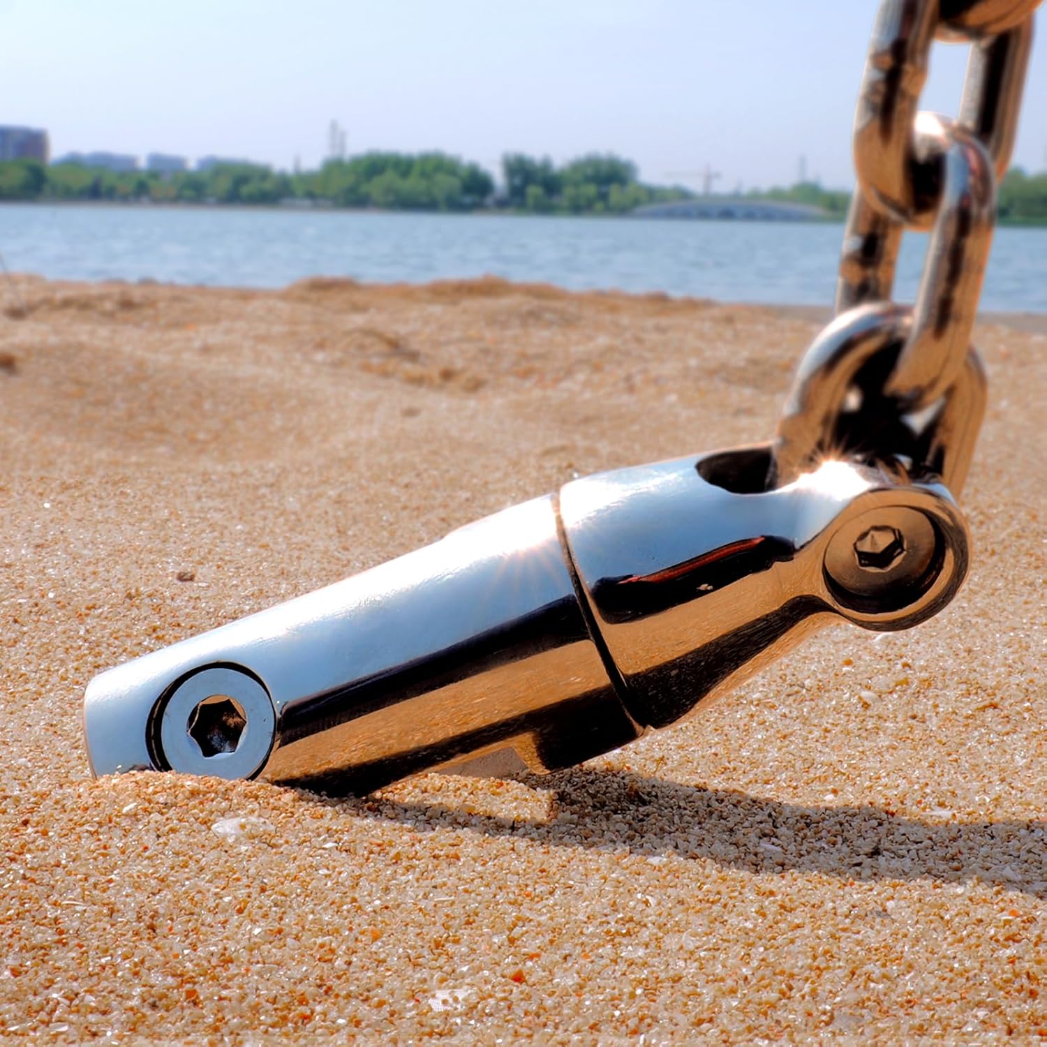 316 Stainless Steel Anchor Chain Swivel, 300H Corrosion Tested Marine Grade Anchor Rotating Connector for Boats Yachts Kayaks Use - Image 5