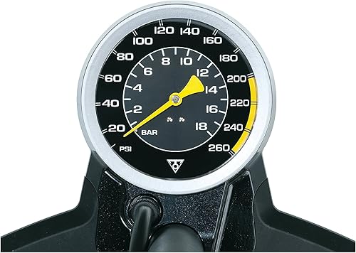 Miniatura 4 de Topeak JoeBlow Ace DX - Bomba de piso de alta presión de triple etapa de 260 PSI con SmartHead DX1, manguera extra larga y medidor de base de 4