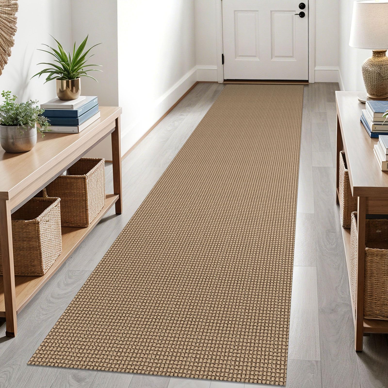 KOZYFLY Boho Runners for Hallways 2.6x10 ft Washable Kitchen Runner Non Slip Rubber Backed Hallway Rugs Cotton Entryway Runner Rug Floor Carpet for