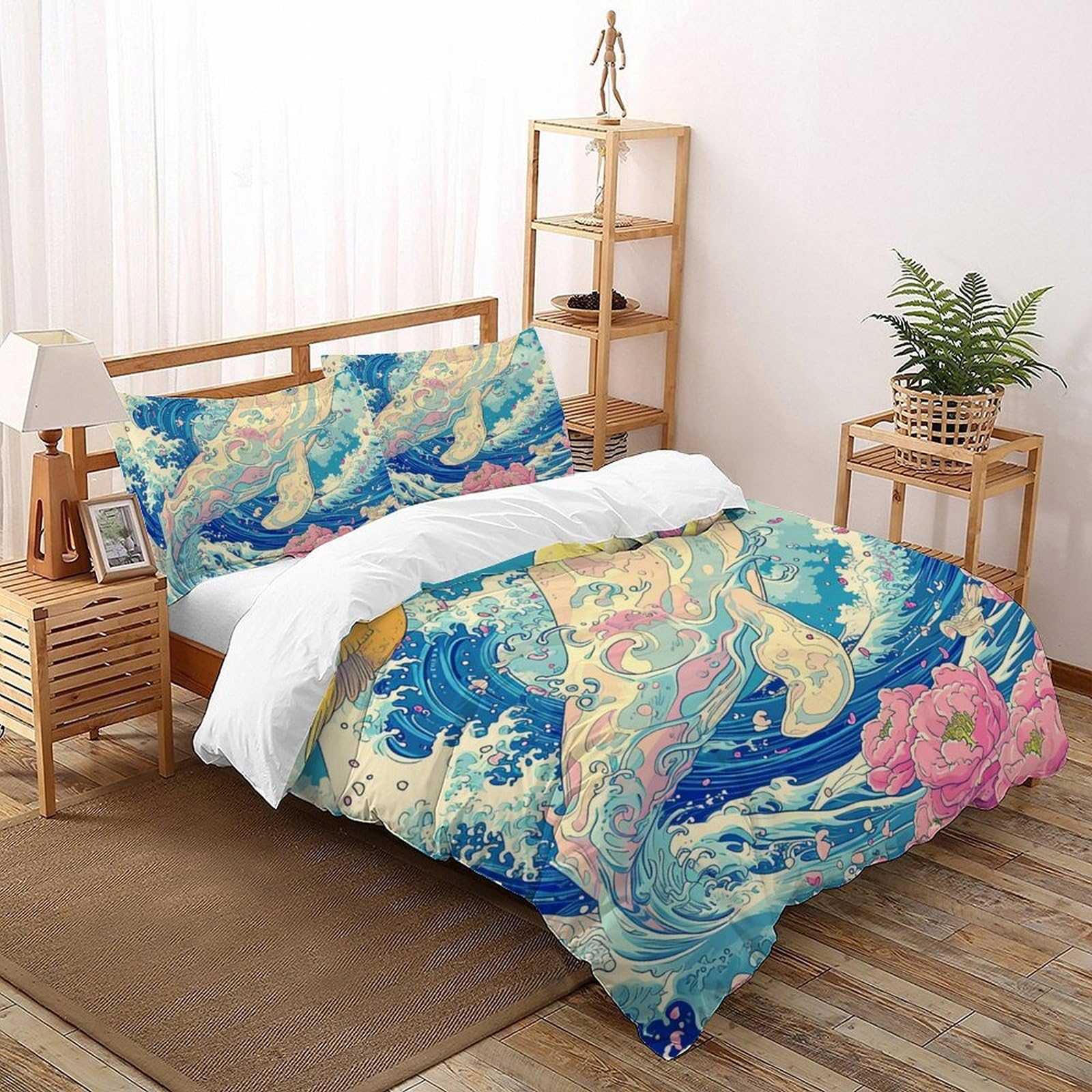Housse de couette 3D animaux finie la corvée de lit avec la fermeture éclair King