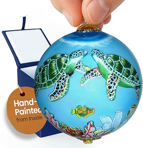 Miniatura 14 de Adorno coleccionable de vidrio hawaiano pintado a mano con volcán y más con caja de regalo VS/H
