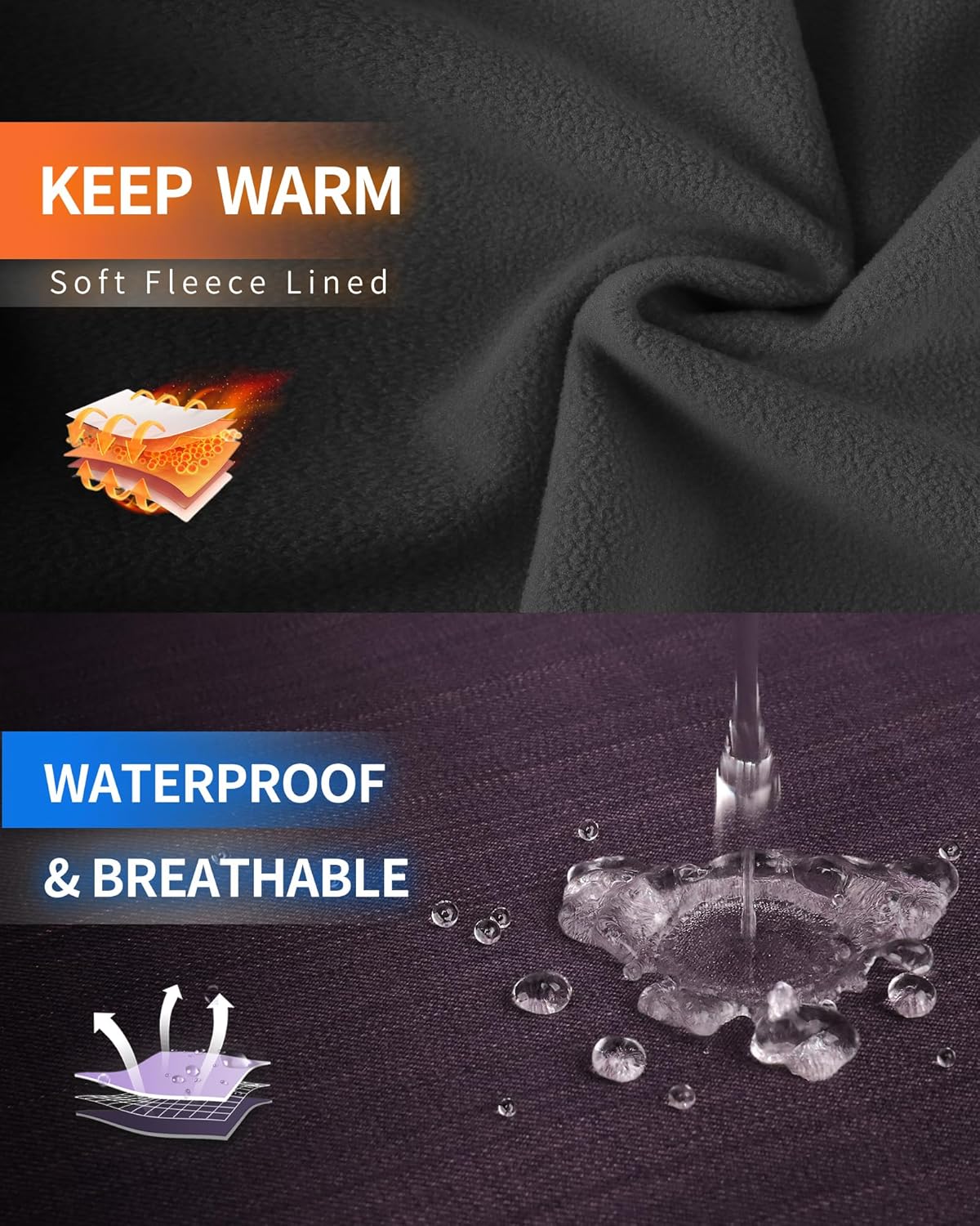 Outdoor Ventures Women's Softshell Jacket with Hood Fleece Lined Warm Lightweight Waterproof Insulated Windbreaker - Image 3