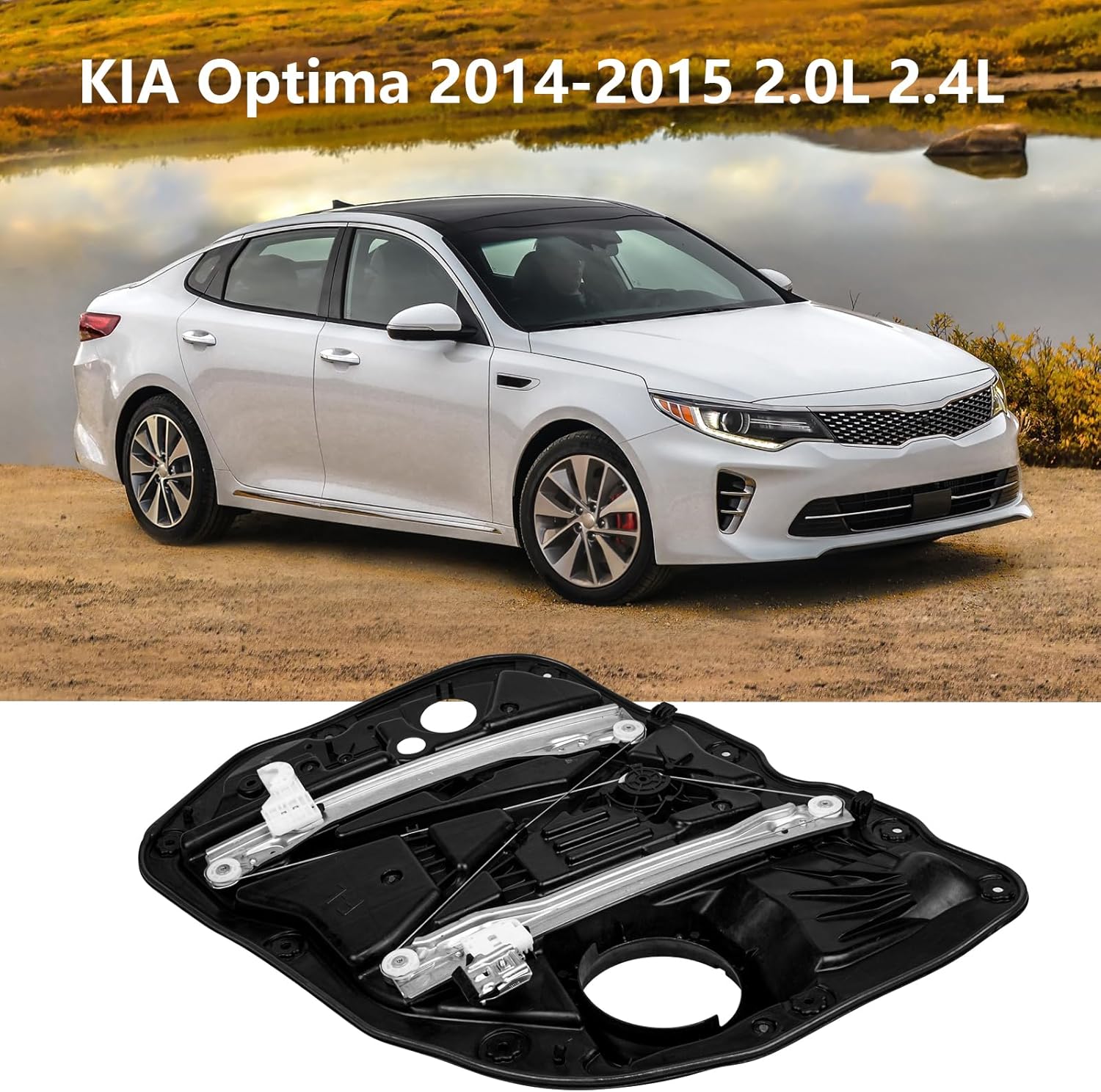 Power Window Regulator Compatible with KIA Optima 2014 2015 Window Lifter Front Left Driver Side Replacement Parts 82471-2T510 824712T510 Main Driver Side Windows