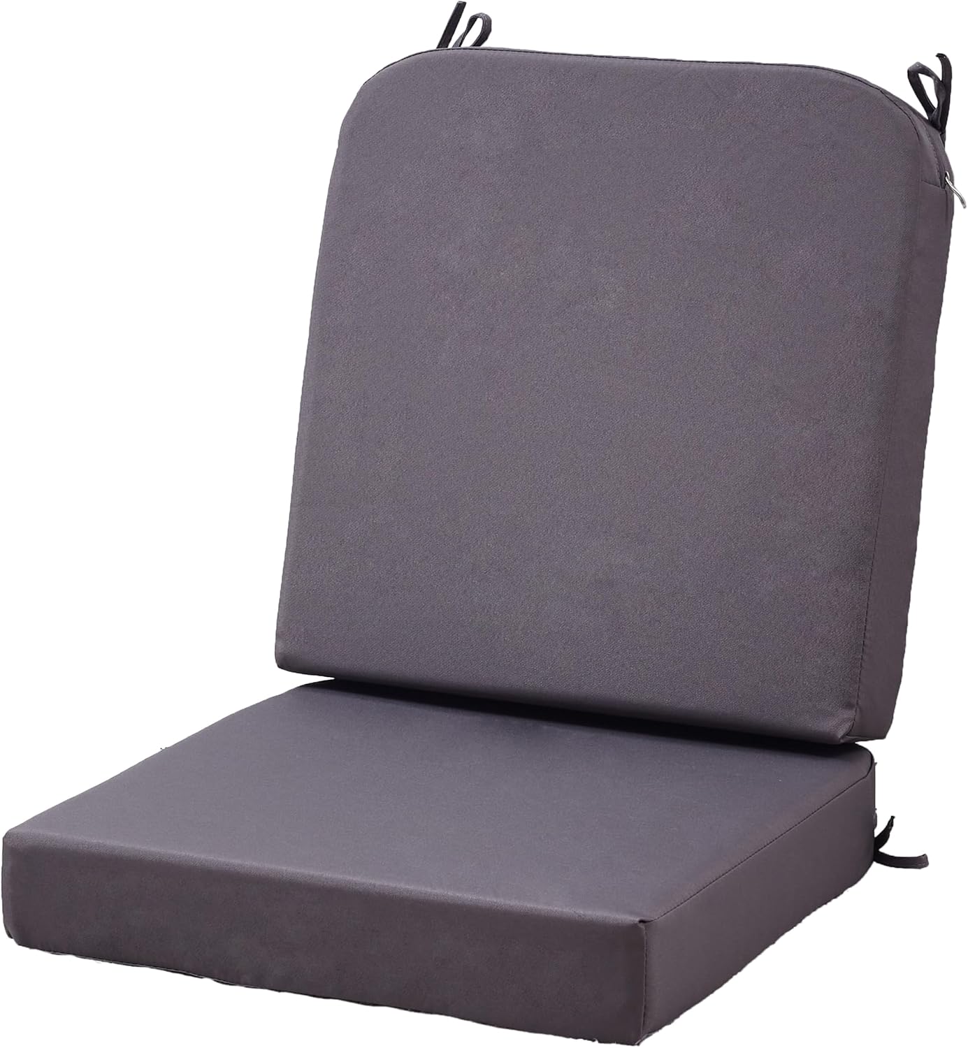 SAMTY 19 x 19 Inch Outdoor Seat Cushions for Patio Furniture with Non Slip and Ties Waterproof & UV Resistant Round Corner Outdoor Chair Cushions Replacement Set of 2, Gray