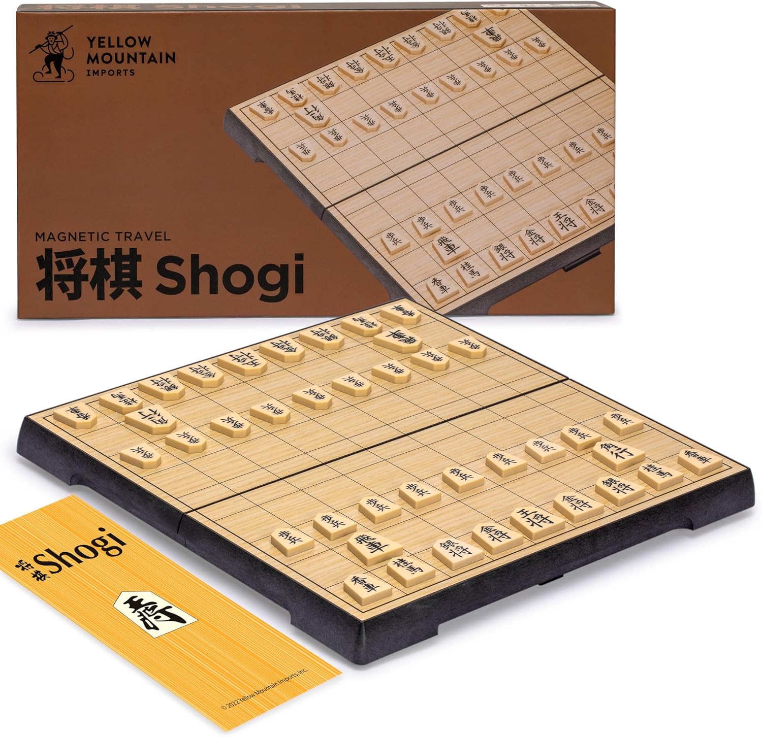 Yellow Mountain Imports Shogi Japanese Chess Magnetic Travel Game Set - 9.6-Inch 9.6"