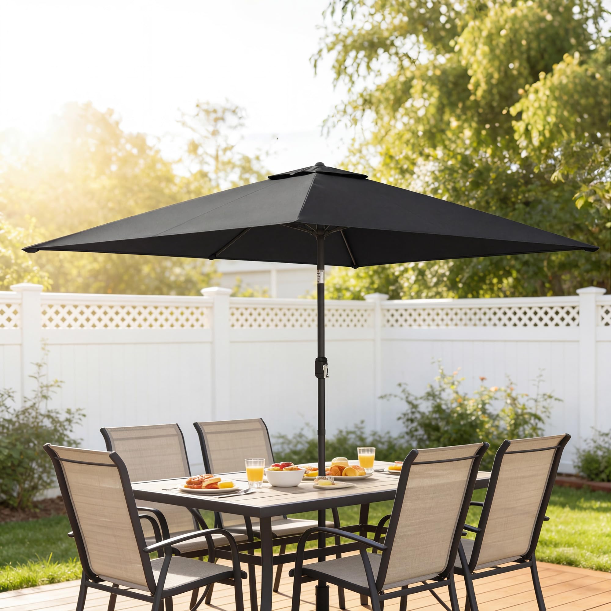Outsunny 3x2m Garden Parasol, Parasol Umbrella with Crank Handle, Tilt Function, Polyester Canopy, Outdoor Table Umbrella for Patio, Garden — view 9