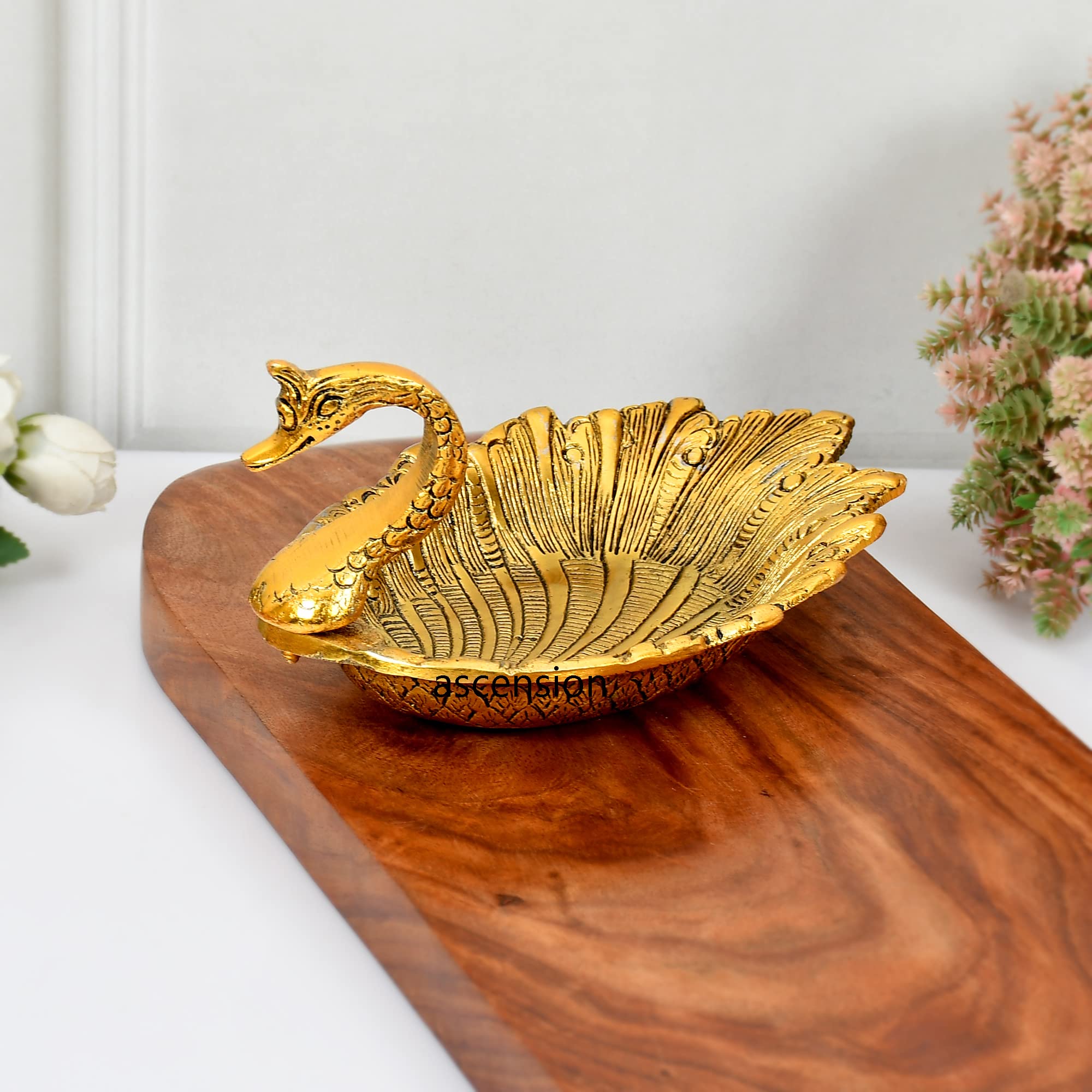 ascension ® Oxidized Metal Swan Shape Dry Fruit Tray Duck Bowl for Flower Petal, Snacks Platter for Home Decoration Items Diwali Gifts Festive Showpiece (Pack of 1)-image-46