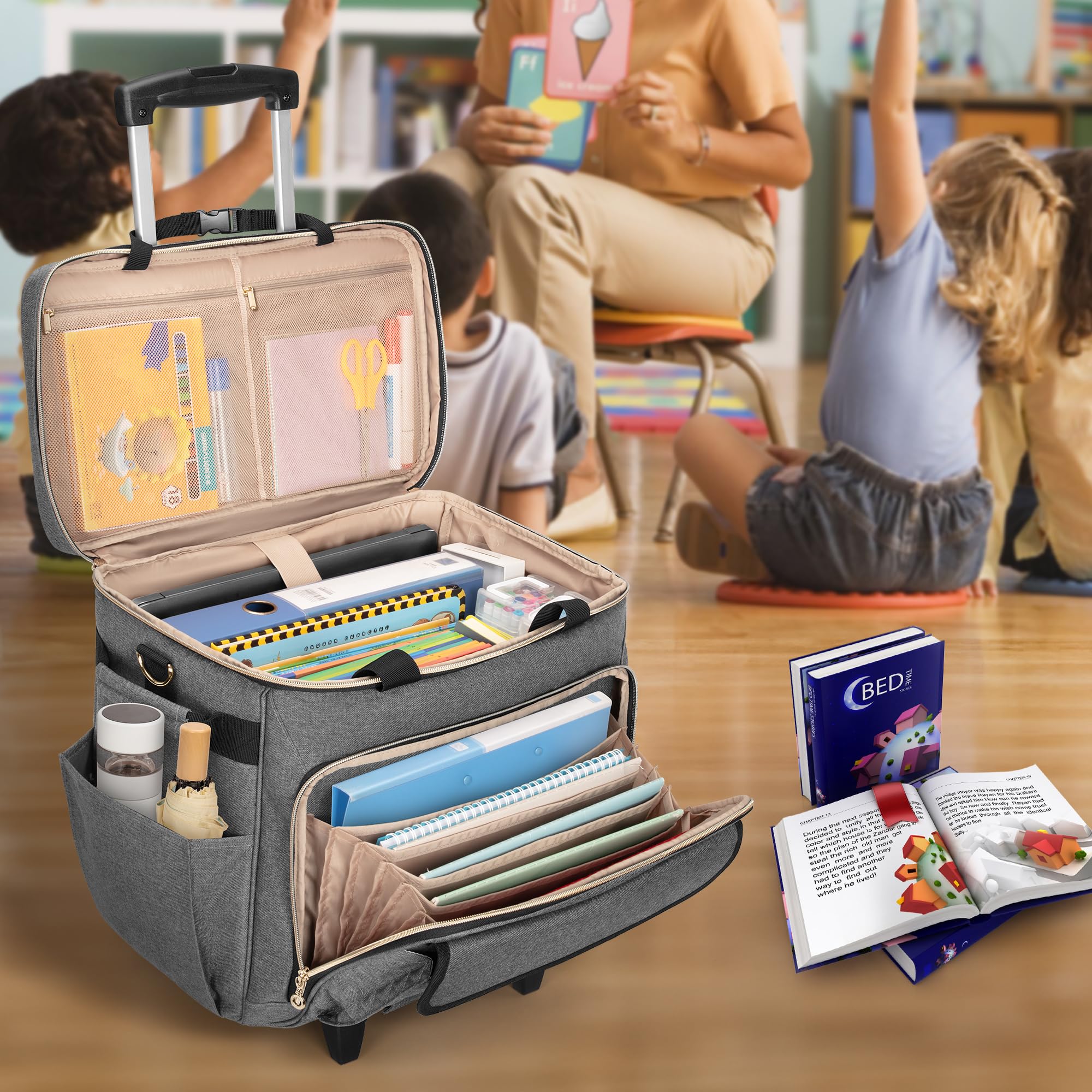 LUXJA Bolsa de Mano con Ruedas para Profesores
