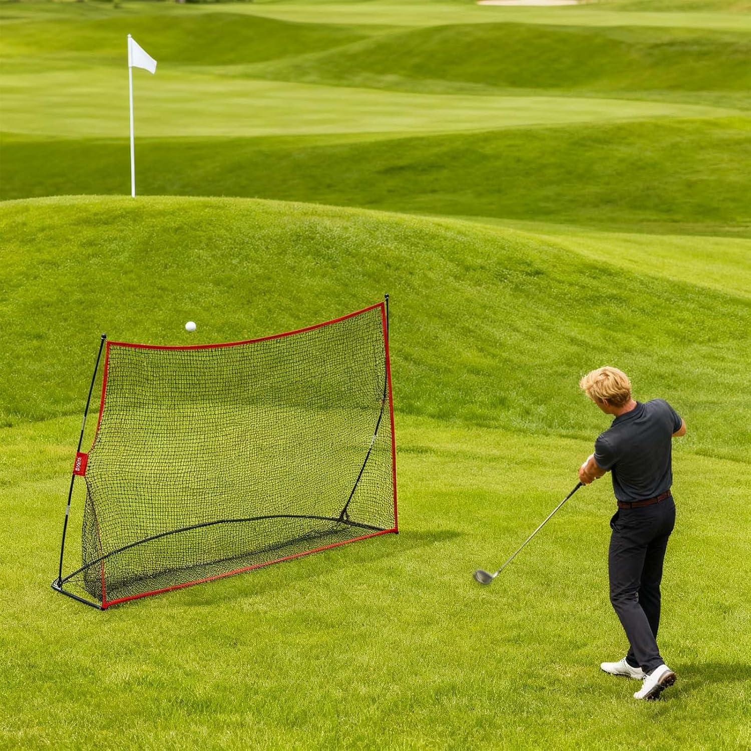Golf Practice Net, Swing Training Tool for Accurate Shots, Golf Hitting Net System with Portable Foldable Frame, Training Equipment with Easy Setup, Practice Gear for Men Women Boys Girls Teens