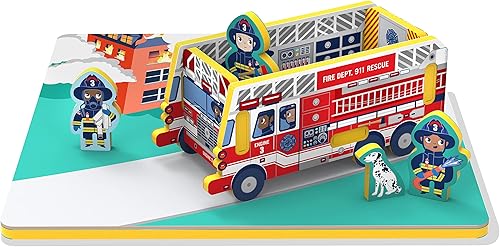 Miniatura 2 de Rompecabezas de camión de bomberos para niños | Rompecabezas de 9 piezas para niños de 3 a 5 años | Rompecabezas de espuma EVA para niños y niñas de