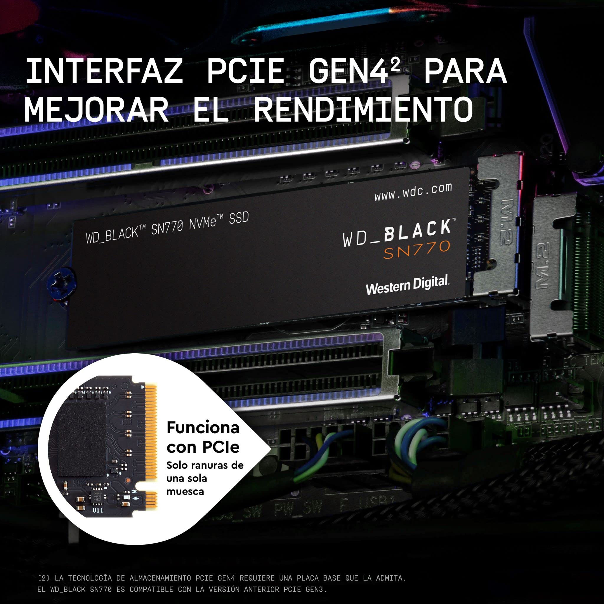 WD_BLACK SN770 NVMe SSD, 2 TB M.2 2280 Game Drive, Velocidad de