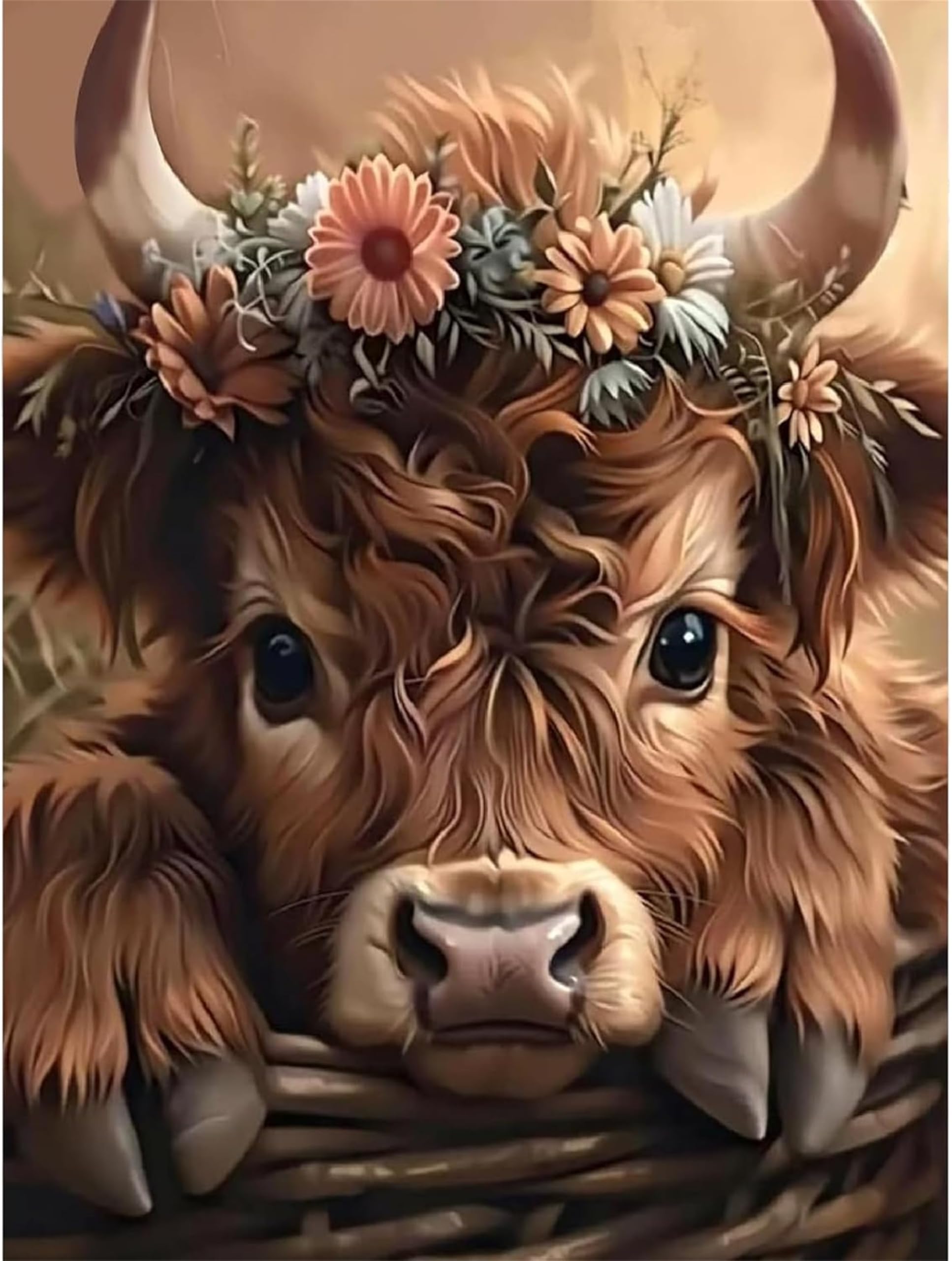 Wujiej Ox Paint By Numbers For Adults,Diy Painting Kits For Adult,Color By Numbers,Paint By Number Canvas Crafts Watercolor For Beginner Home Decor (Ox)