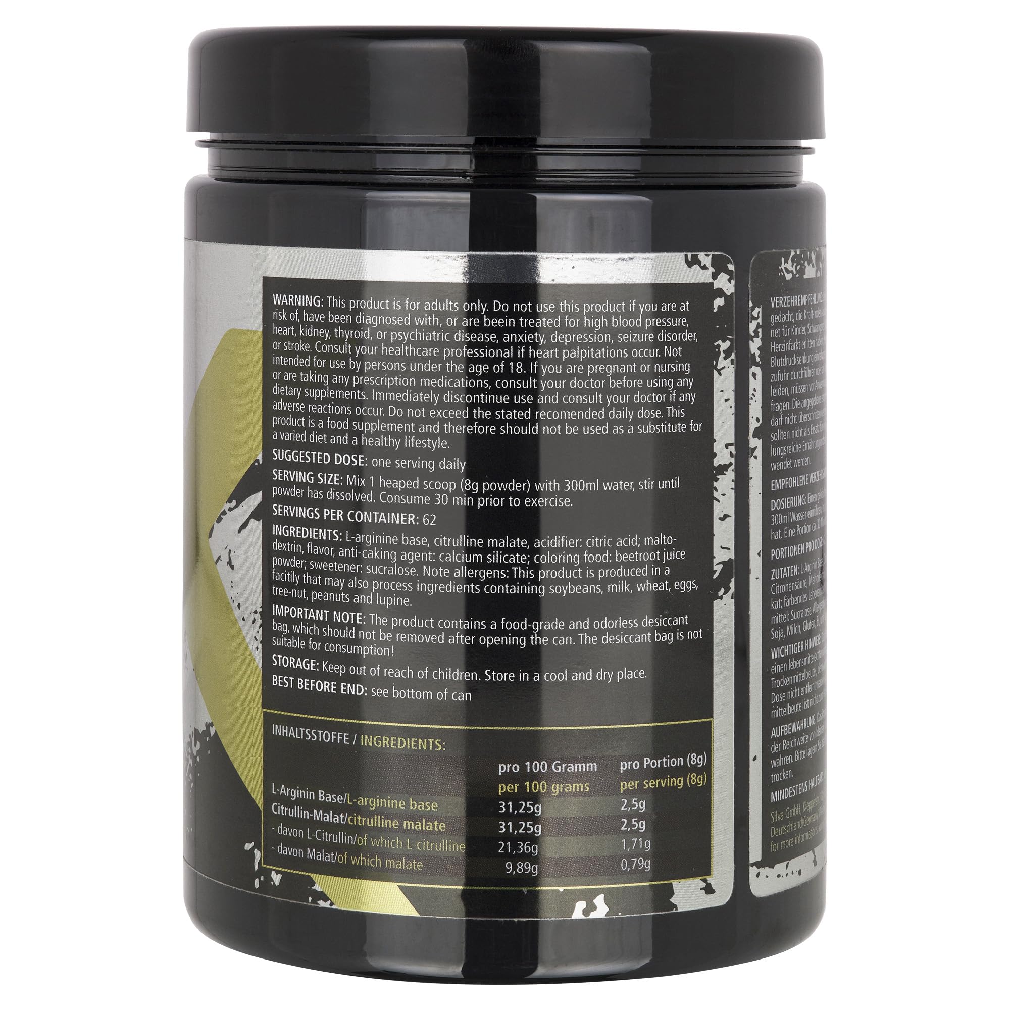 L-ARGININ & L-CITRULLIN Pulver I Pink Grapefruit I CROSSVITAL I vegan I 500g I made in Germany