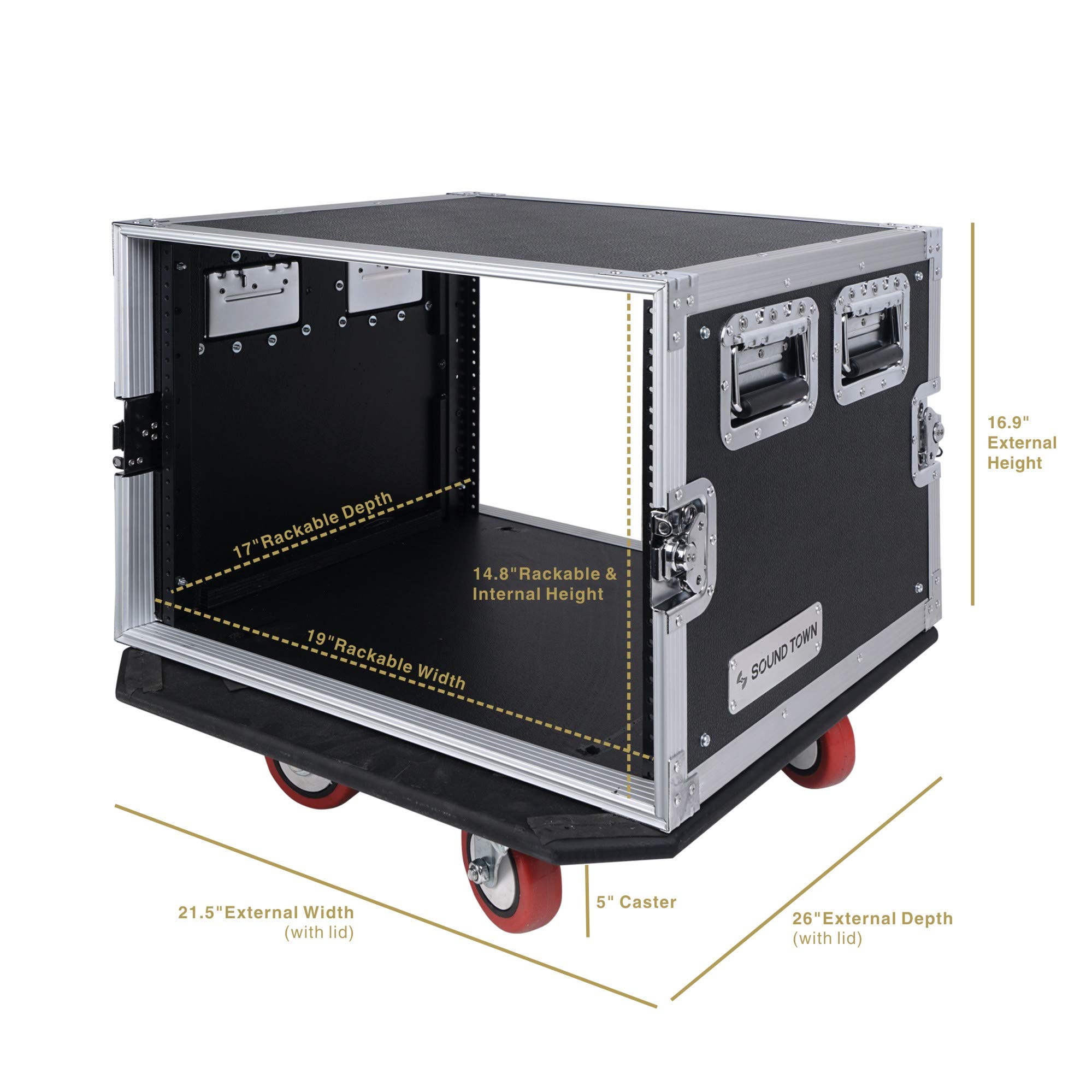 Amazon.com: Sound Town 8U PA/DJ Rack/Road Case, 8-Space, with 21