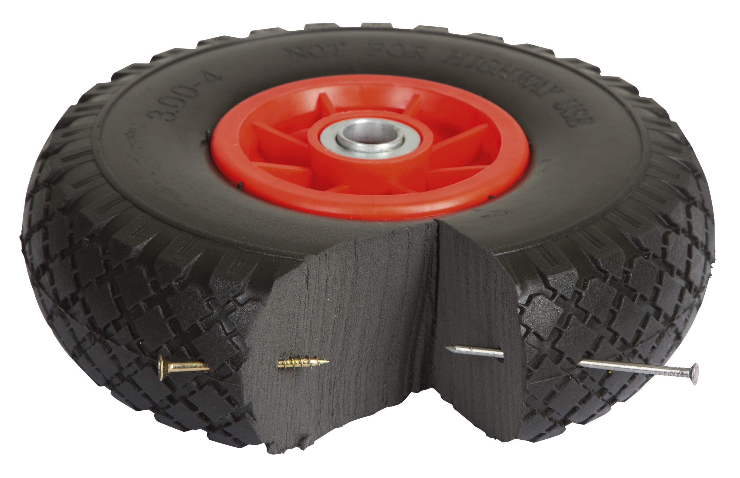 Kerbl 2X Ruedas de Apoyo para Carretilla, Juego de 2, Ruedas adicionales, Ruedas para Carretilla, Negro, PU, Ø25cm, para Agricultores, jardineros Aficionados, Montaje sin taladrar