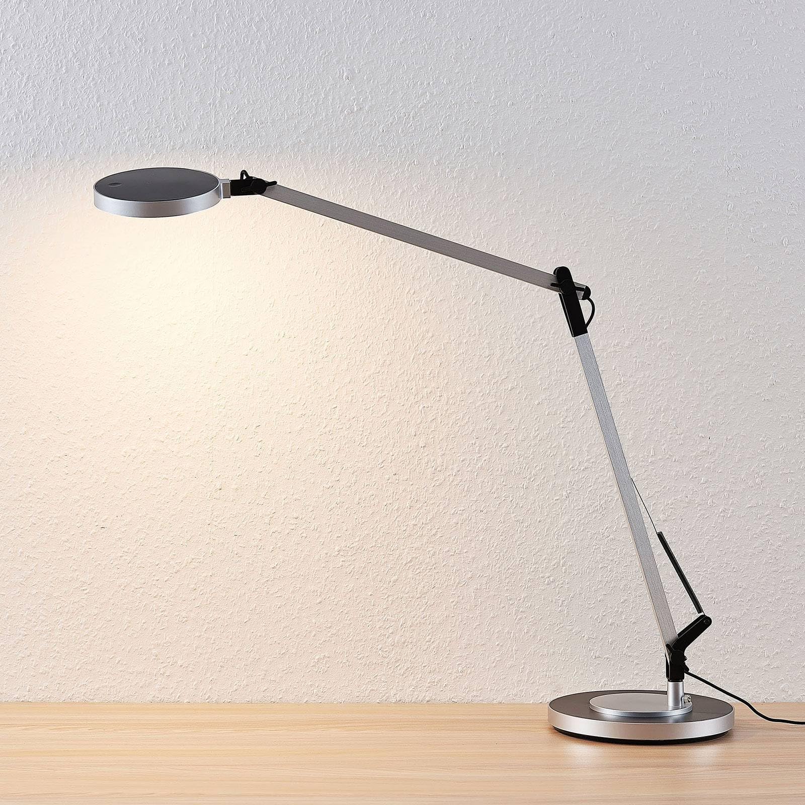 Lindby Lampada da tavolo LED dimmerabile (Moderno) colore Grigio, in Metallo ad es. Studio & Ufficio lampadina inclusa lampada scrivania a