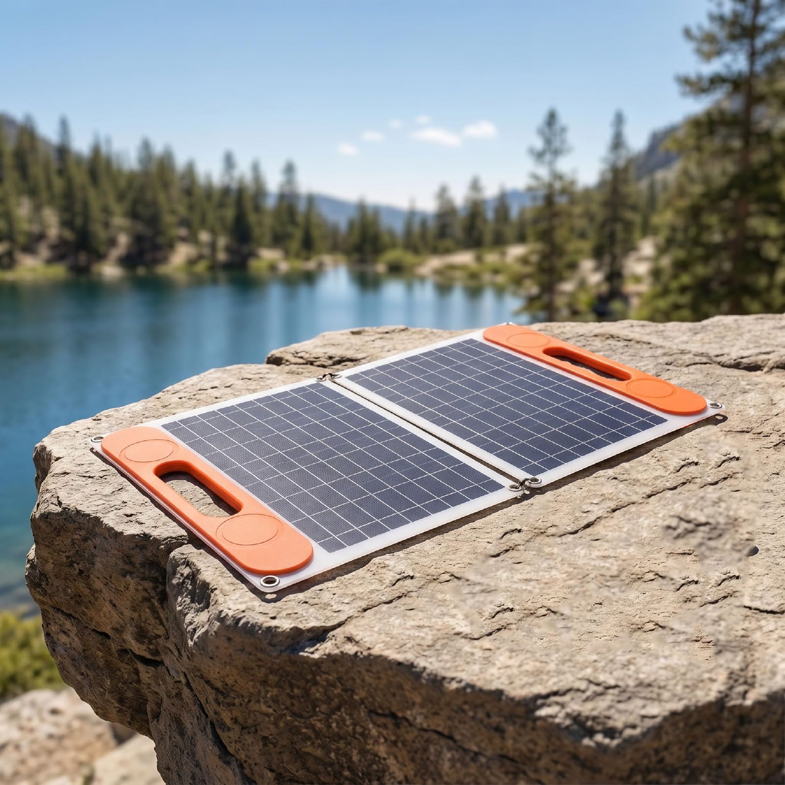 Fdit Kit Pannello Solare, Silicio Monocristallino da 60W | Costruzione in ABS, doppie uscite USB+Tipo C+CC, controller MPPT da 100 A, leggero con maniglie