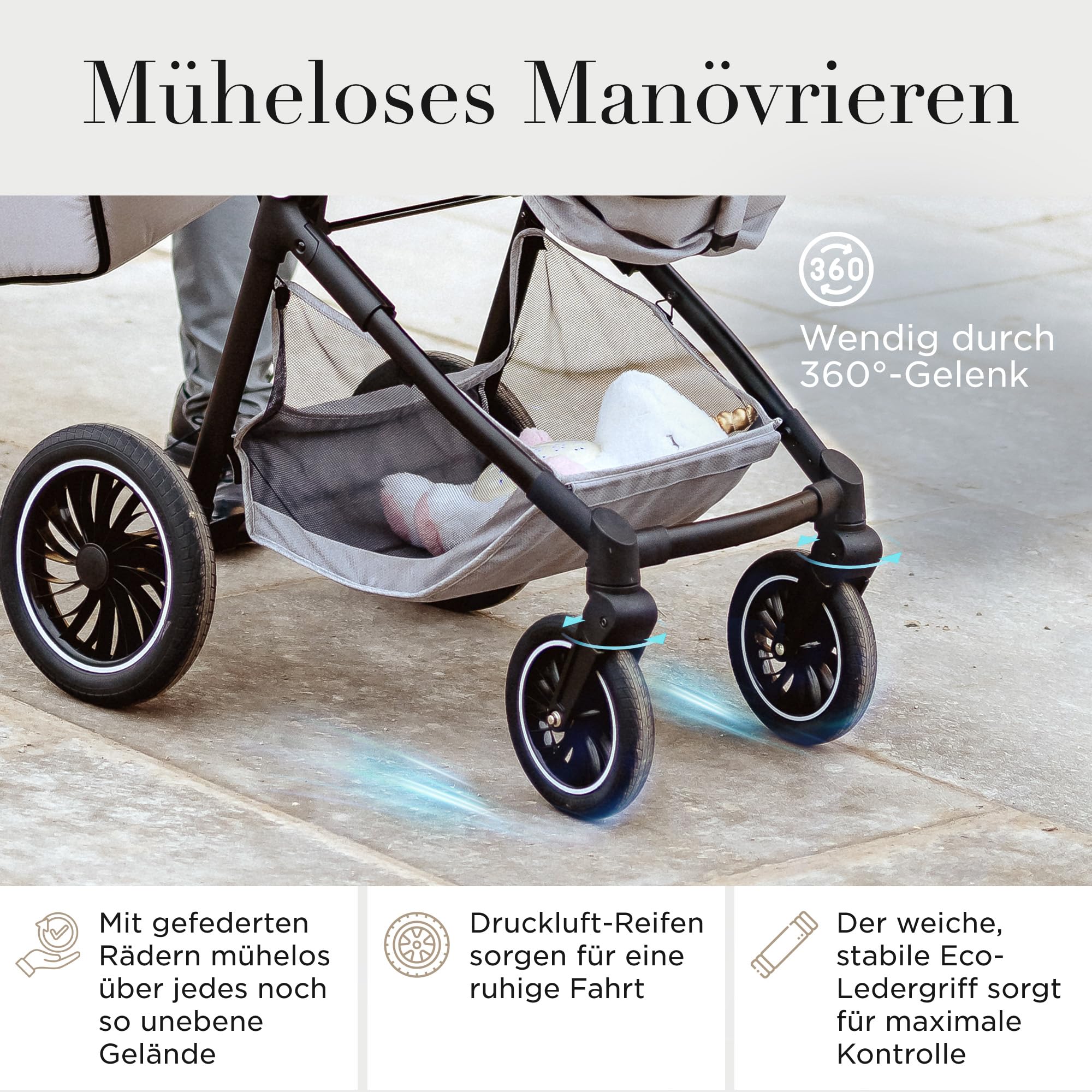 Kinderwagen 3 in 1 [Babywagen & Autositz] mit Babyschale Fahrgestell Kombi als Set | Stroller Baby | Isofix Station & 5-Punkt Sicherheitsgurt Kinderwagen Buggy Reisebuggy Buggys | Babywagen