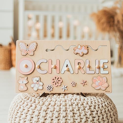 Miniatura 7 de Personalized Busy Board with Name, Name Puzzle, Montessori Wooden Toys, 1st Christmas Gift, Unique Birthday Gift, Baby Boy and Baby Girl Gift