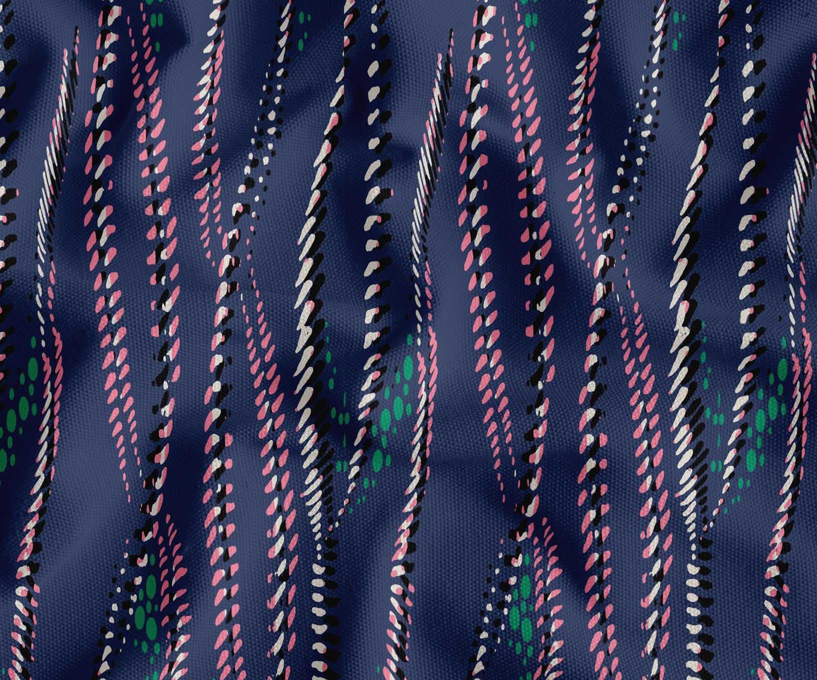 Soimoi Tela de lona de algodón estampada de | Estampado texturizado - Azul | 142 cm de ancho | Por 10 metros | Tela resistente para manualidades y tapicería