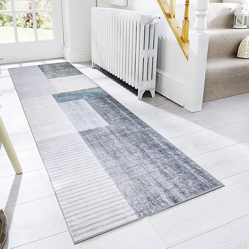 Miniatura 4 de Calore Alfombra abstracta moderna para pasillos, suave, envejecida, geométrica, antideslizante, para interiores, para lavandería, puerta, dormitorio