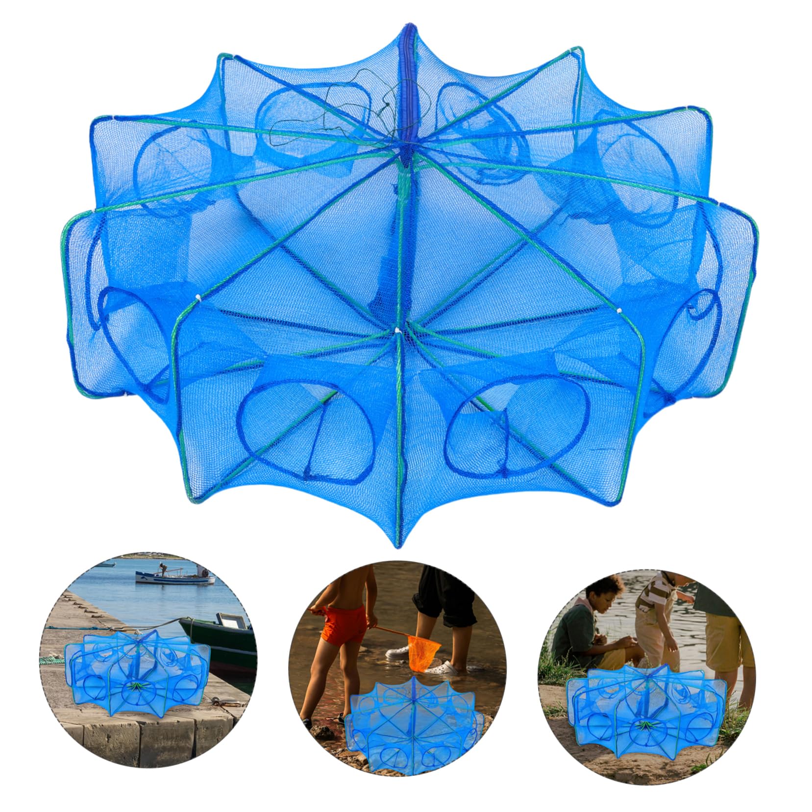 ibasenice Rete Pieghevole per Gamberetti Design Resistente e Riutilizzabile Facile Trasportare e Riporre Rete Sicura per Catture Compatte per Utilizzo Versatile