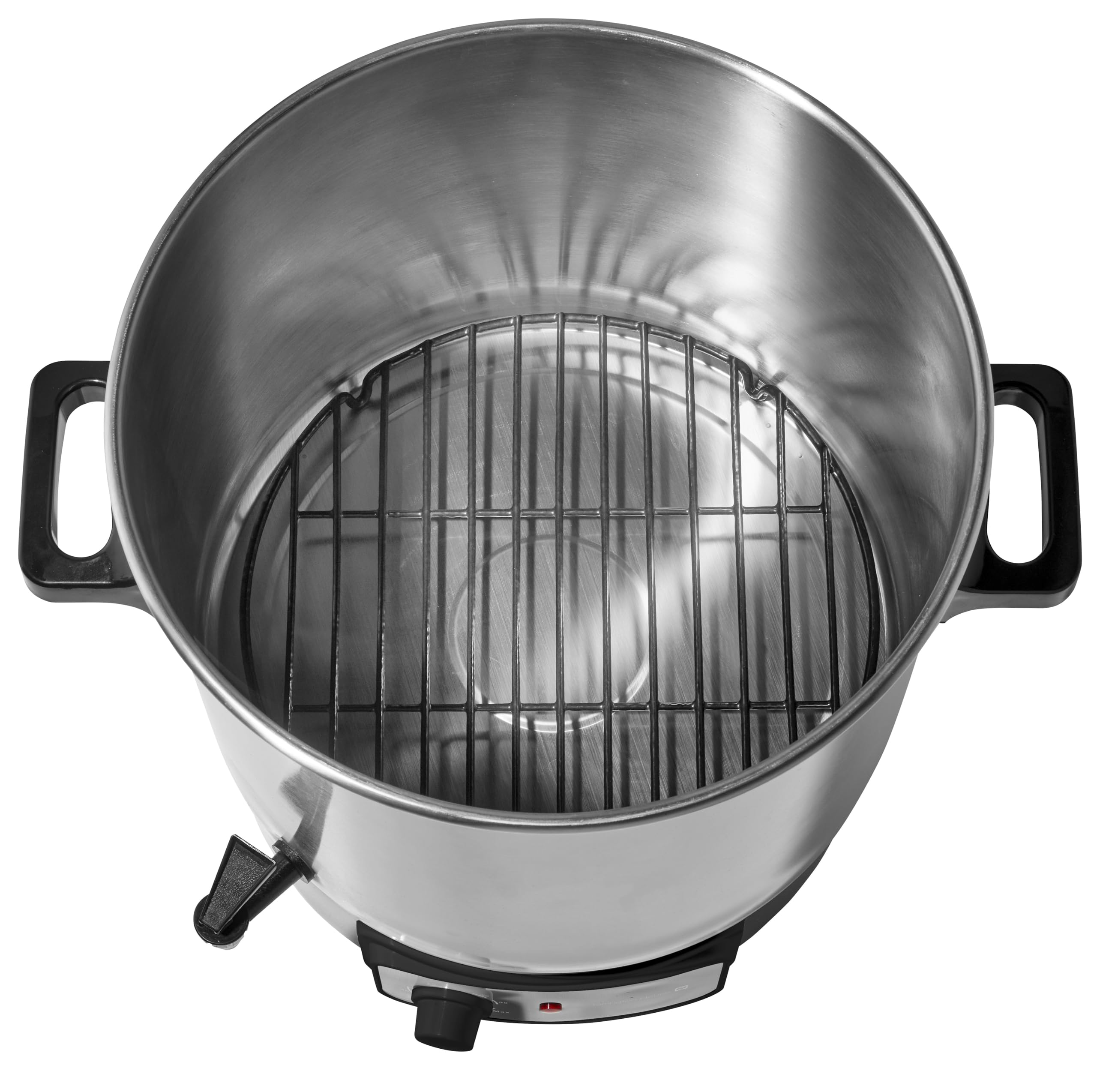 Tarrington House Mehrzweck Einkocher PB27S, 46 x 41 x 48 cm, mit Ablaufhahn, 1800 W, 20 L, silber/schwarz