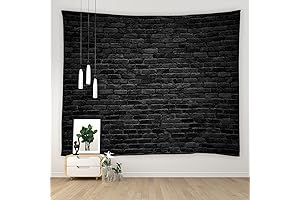 YOZSLGU Black Brick Wall Tapestry: Gothic Modern City Ambiance