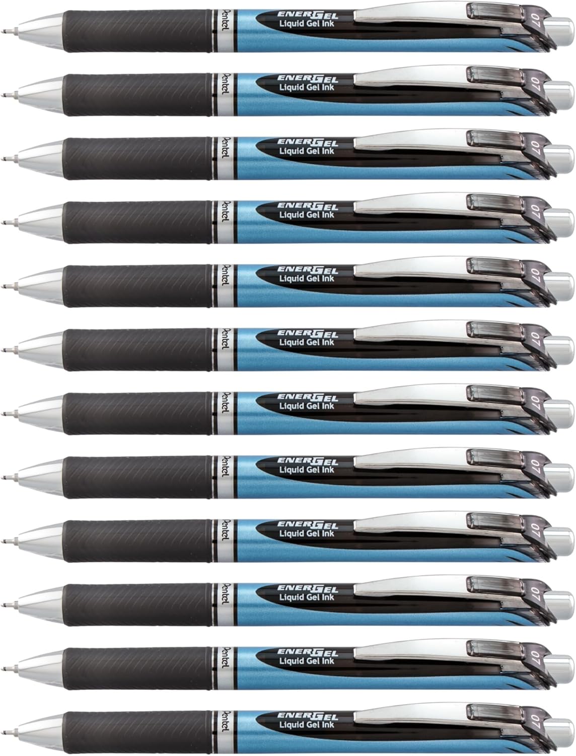 Pentel EnerGel Deluxe RTX Retractable Liquid Gel Pen, Medium Line, Needle Tip, Red Ink, Box of 12 (BLN77-B)