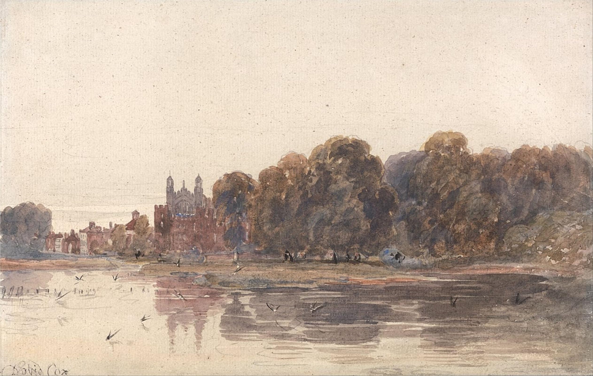 ARTXLXXBN Famous Print Painting Colorful Art Print Eton From the Thames by David Cox Canvas Art Decorations for Home Decor 60x90cm