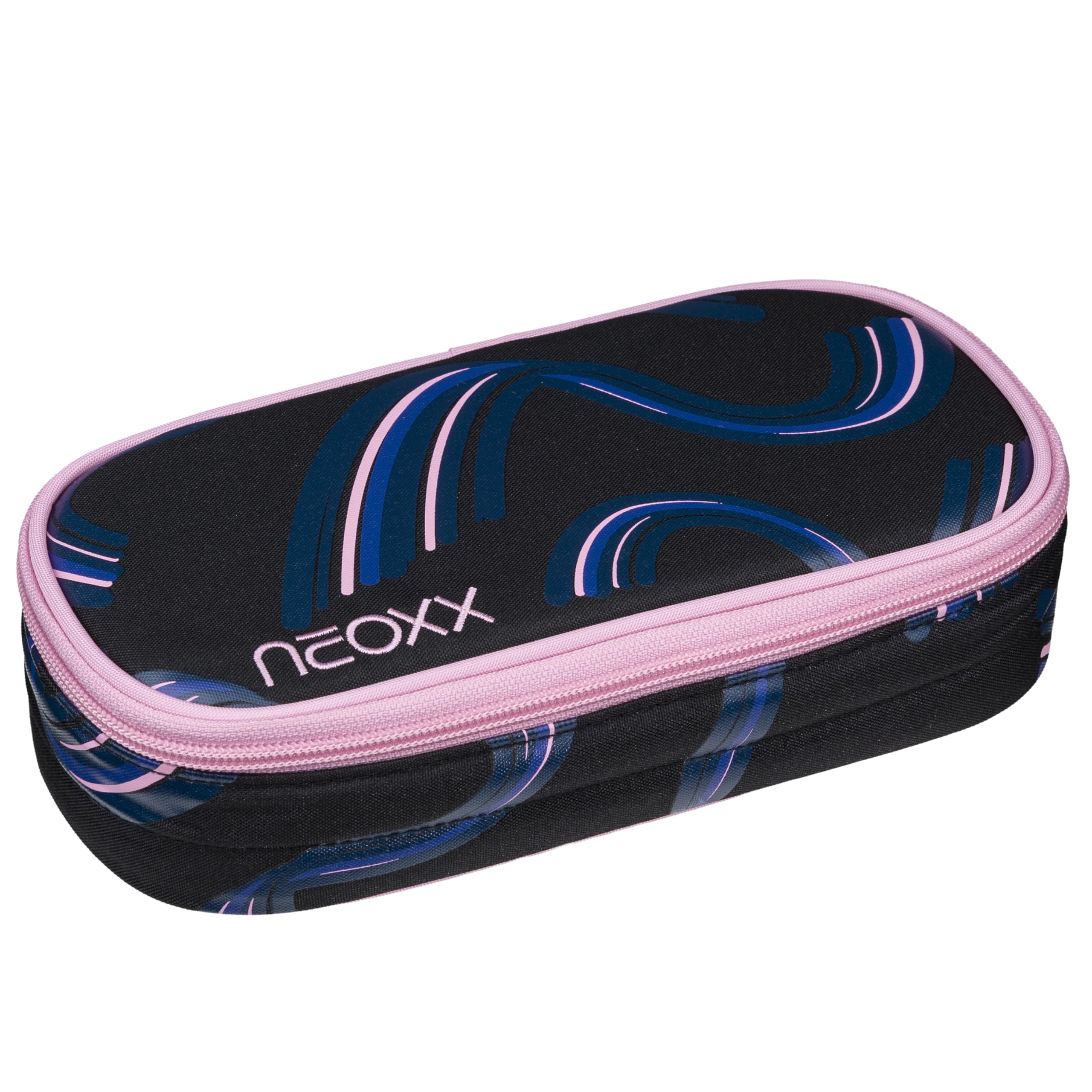 neoxx - Jump Hello Wave Pencil Case - Recycled PET Bottles, Main Compartment with Zip, 10 Pen Loops, Viewing Window - School Supplies for Children