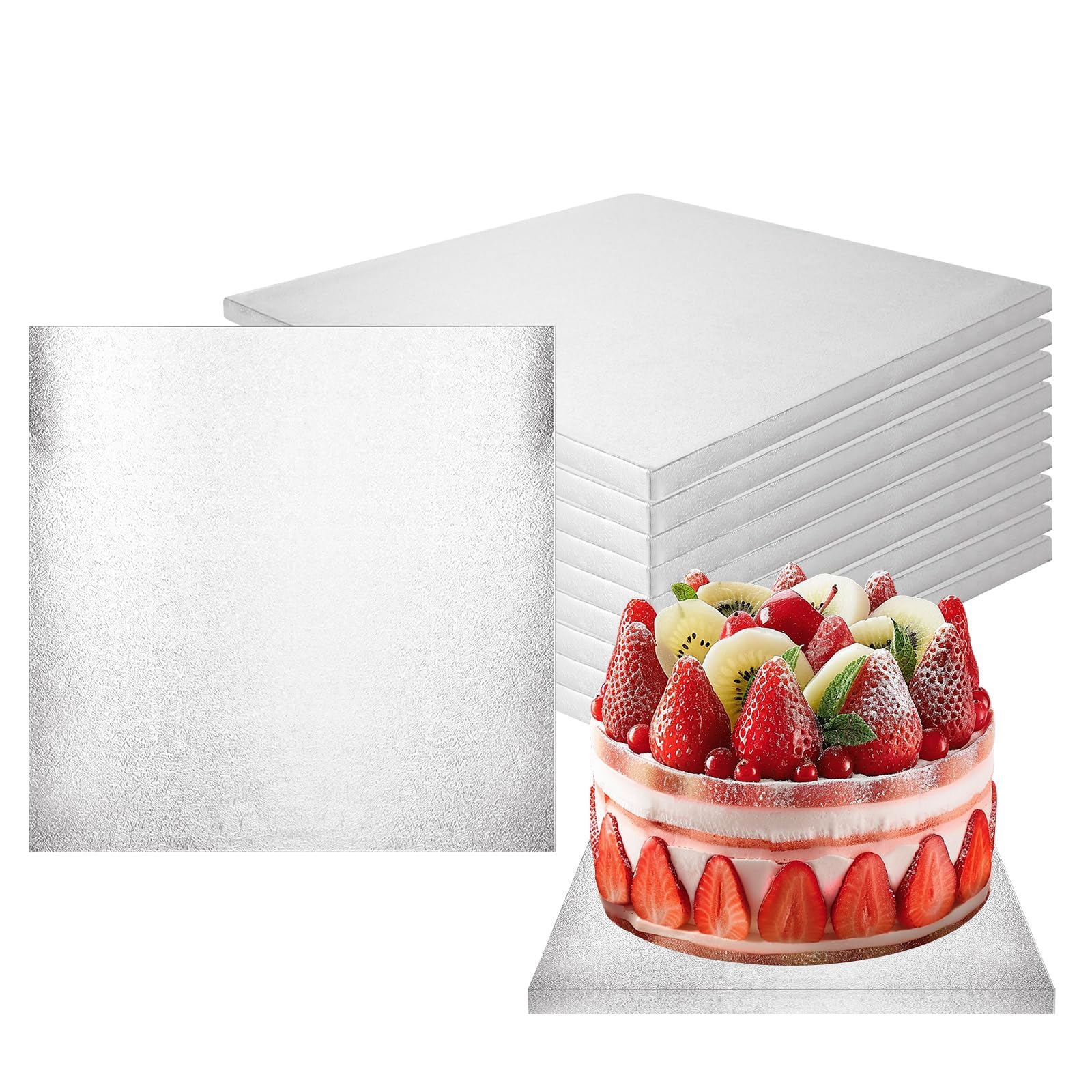 Photo 1 of STARVAST 12 Inch Square Cake Drums, 10 Pack